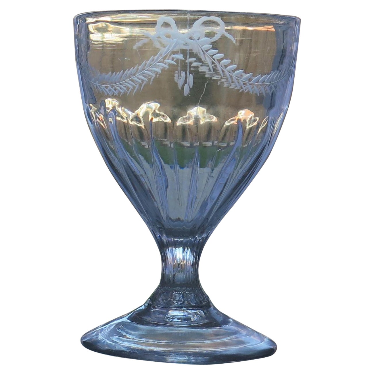 Verre à boire de style géorgien en verre au plomb soufflé à la bouche gravé, anglais, vers 1800
