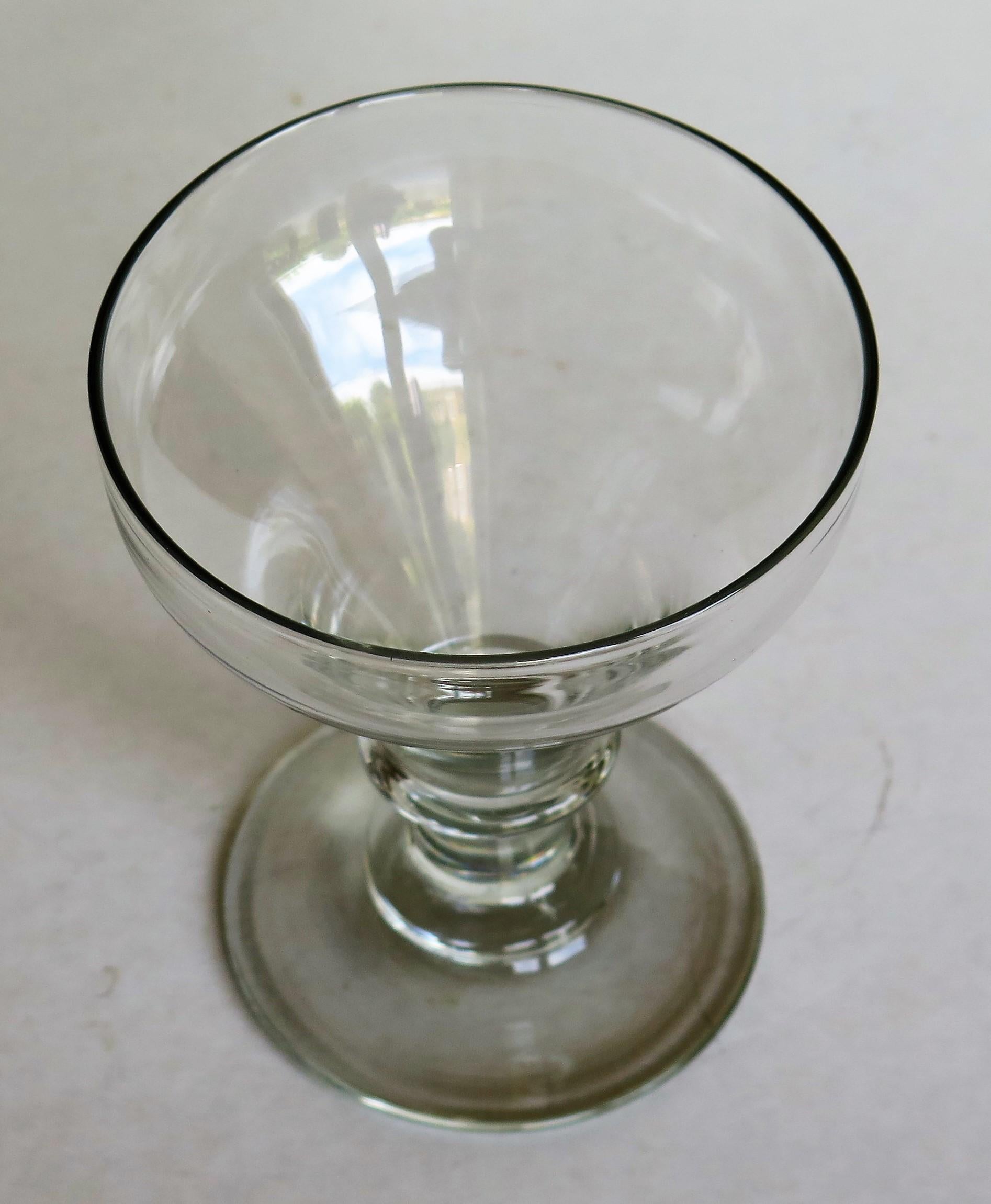 Georgian Rummer Drinking Glass Handblown Lead Glass, English, circa 1810 2