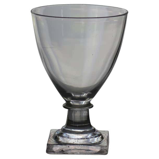 Georgian Rummer Drinking Glass Hand Blown with Square Foot, English ...