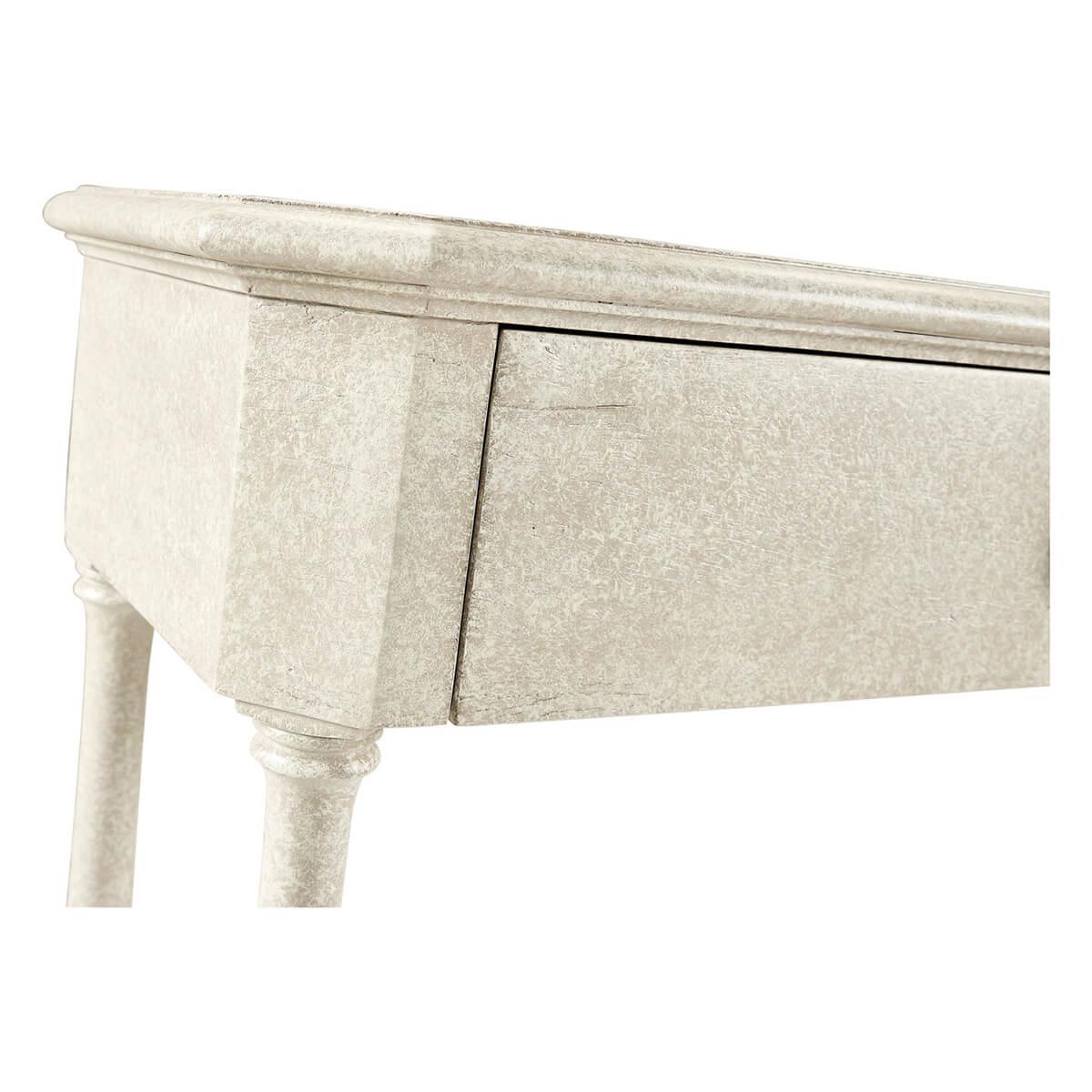 Vietnamese Georgian Rustic Whitewash Painted Console For Sale