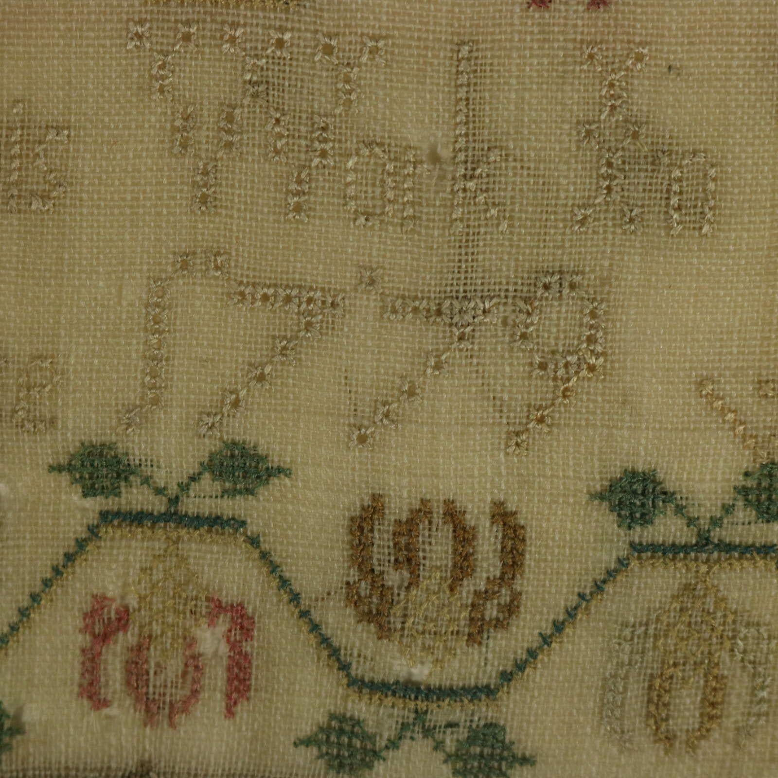 Sampler géorgien, 1779, par Mary Lee, Scène de campagne en vente 3