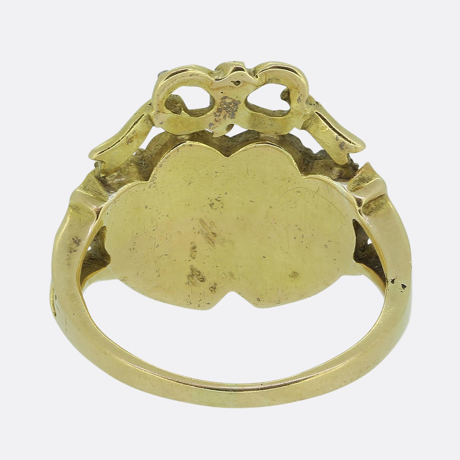 Victorian Sapphire and Diamond Double Heart Ring In Good Condition In London, GB