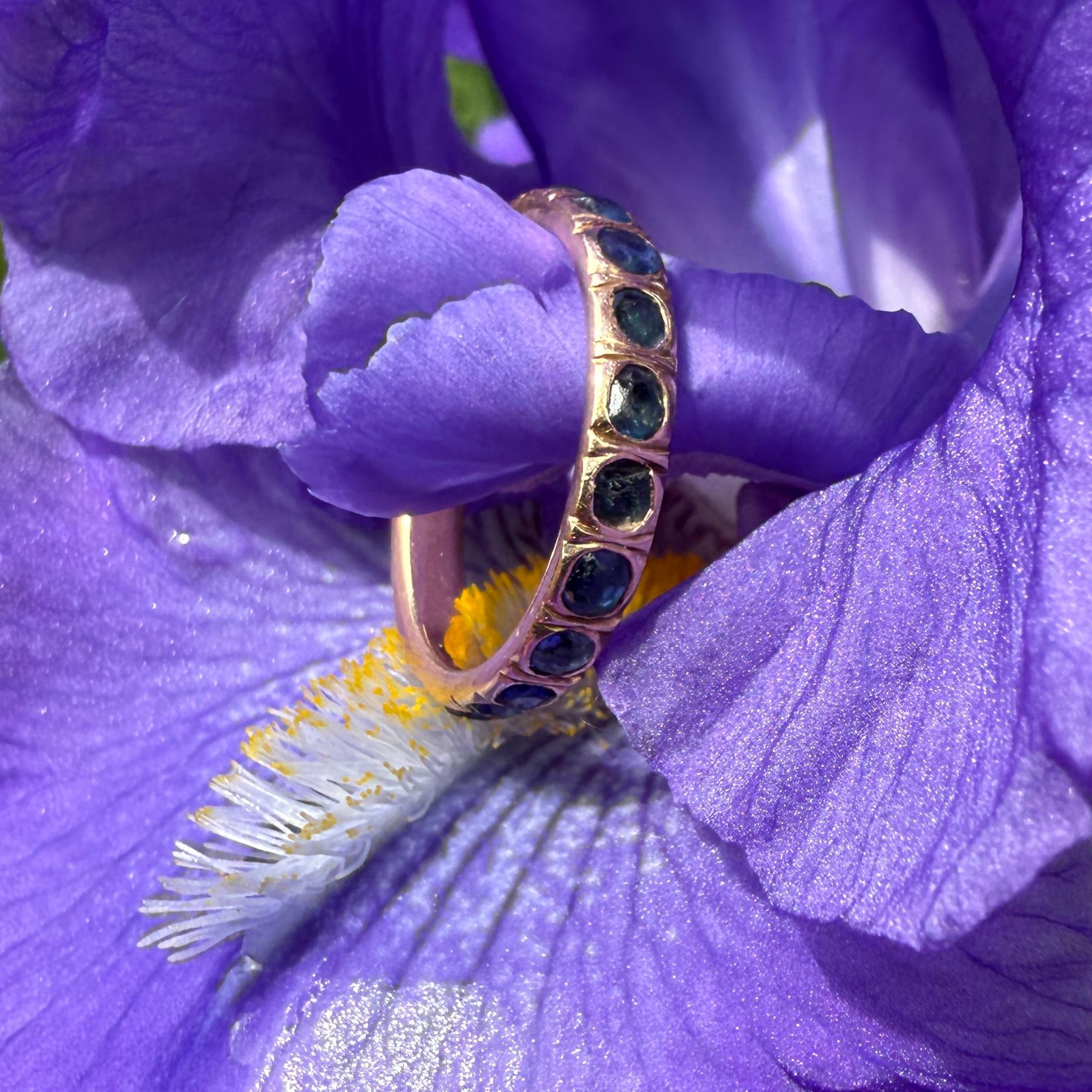 Georgian Sapphire Eternity Ring. England, early 19th century For Sale 6
