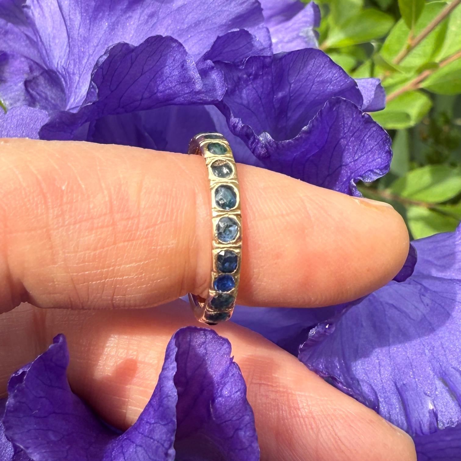 Georgian Sapphire Eternity Ring. England, early 19th century For Sale 7
