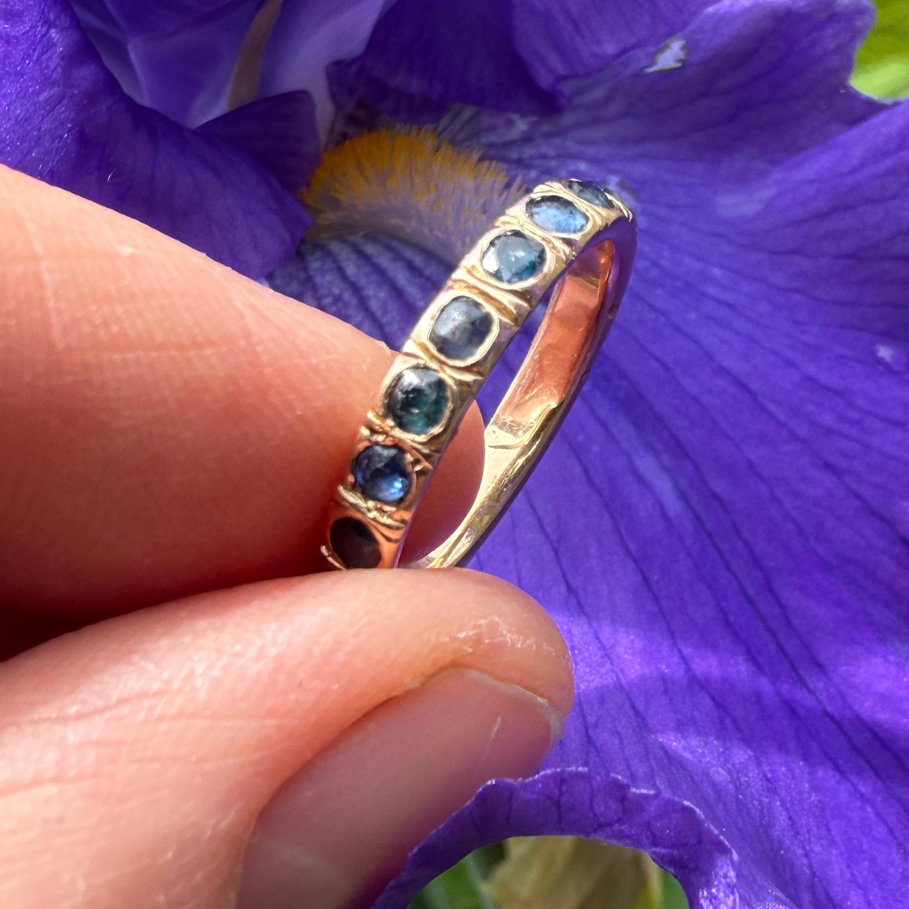 Georgian Sapphire Eternity Ring. England, early 19th century For Sale 2