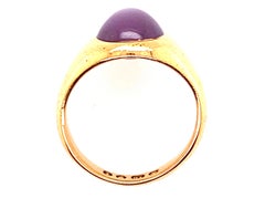 Georgian Sapphire Ring Mens Purple Star Cabochon Original 1818s Antique 18k