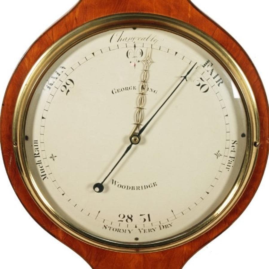 Georgian Satinwood Dial Barometer, 19th Century In Good Condition For Sale In London, GB