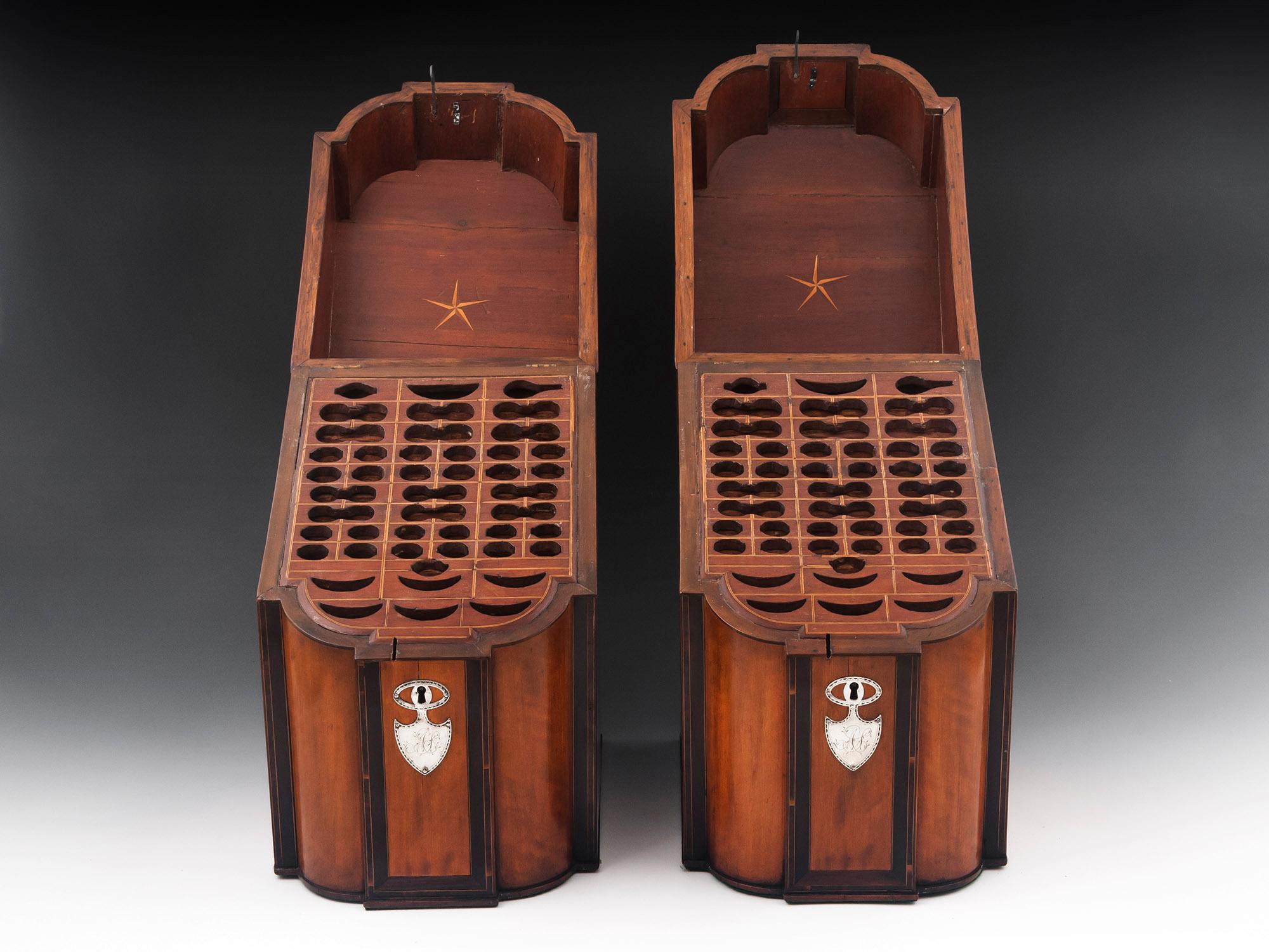 Knipe Boxes Georgian Satinwood Cutlery Knife Boxes For Sale at 1stDibs