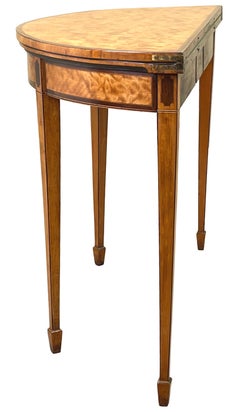Georgian Satinwood Demi Lune Card Table