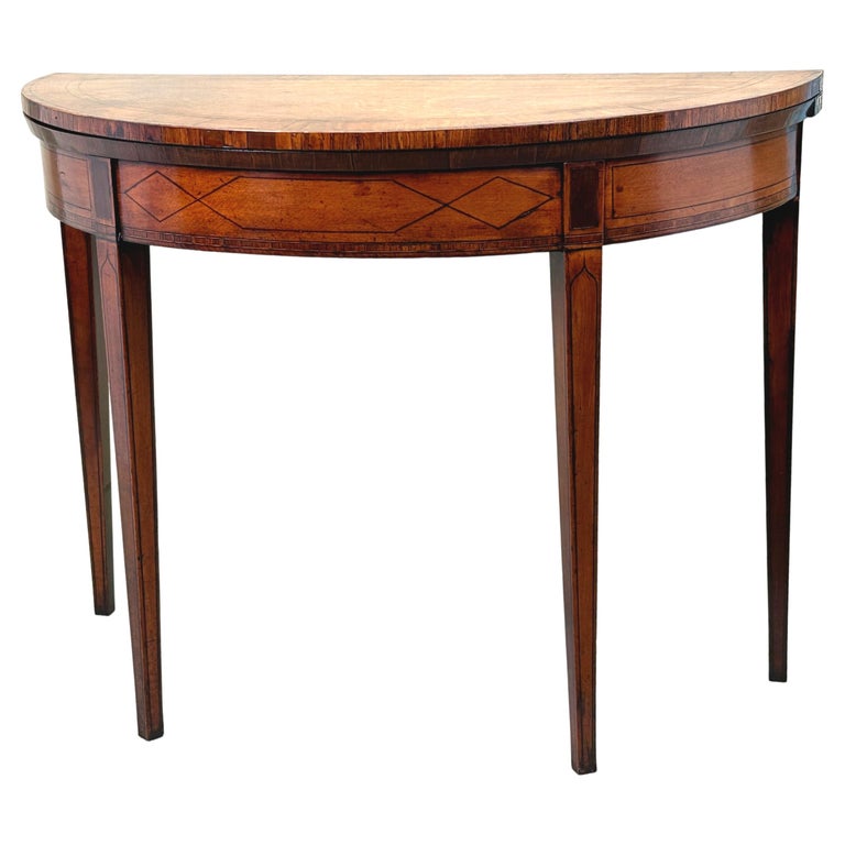 Satinwood Demi Lune Tea Table For Sale at 1stDibs