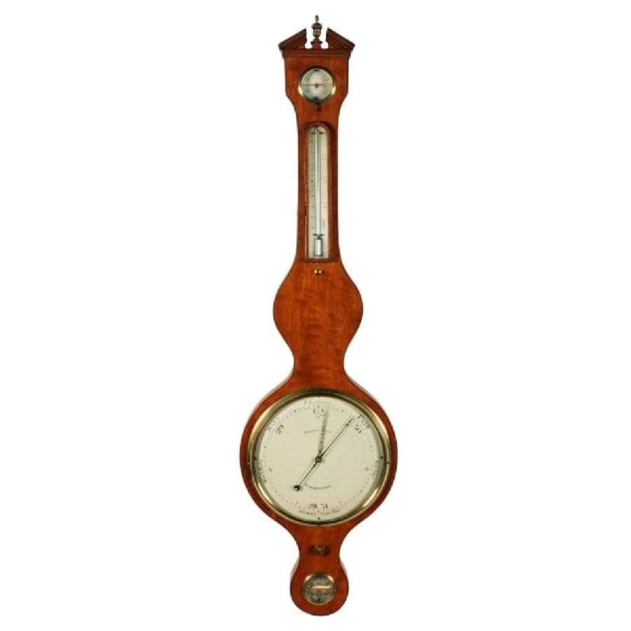 Georgian Satinwood Dial Barometer, 19th Century For Sale