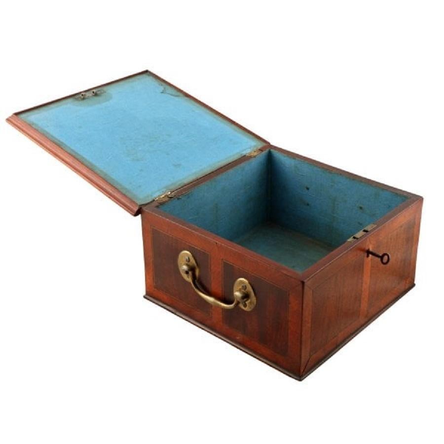 European Georgian Satinwood & Mahogany Box, 18th Century