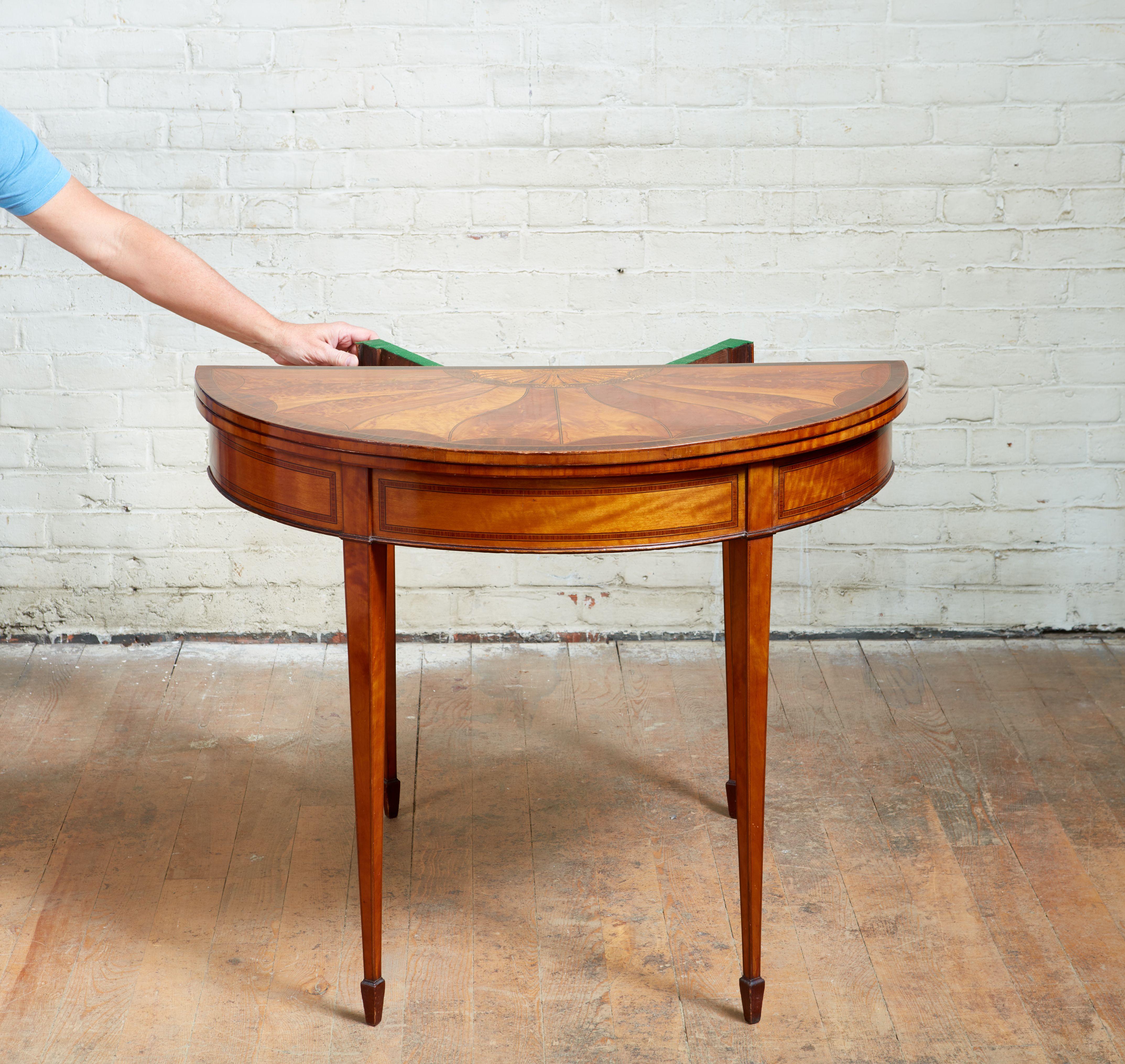 Inlay Georgian Satinwood Card Table