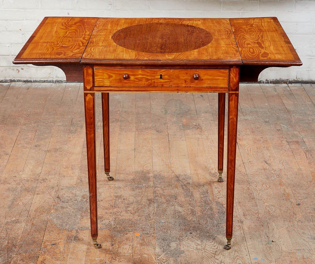 Woodwork Georgian Satinwood Pembroke Table For Sale