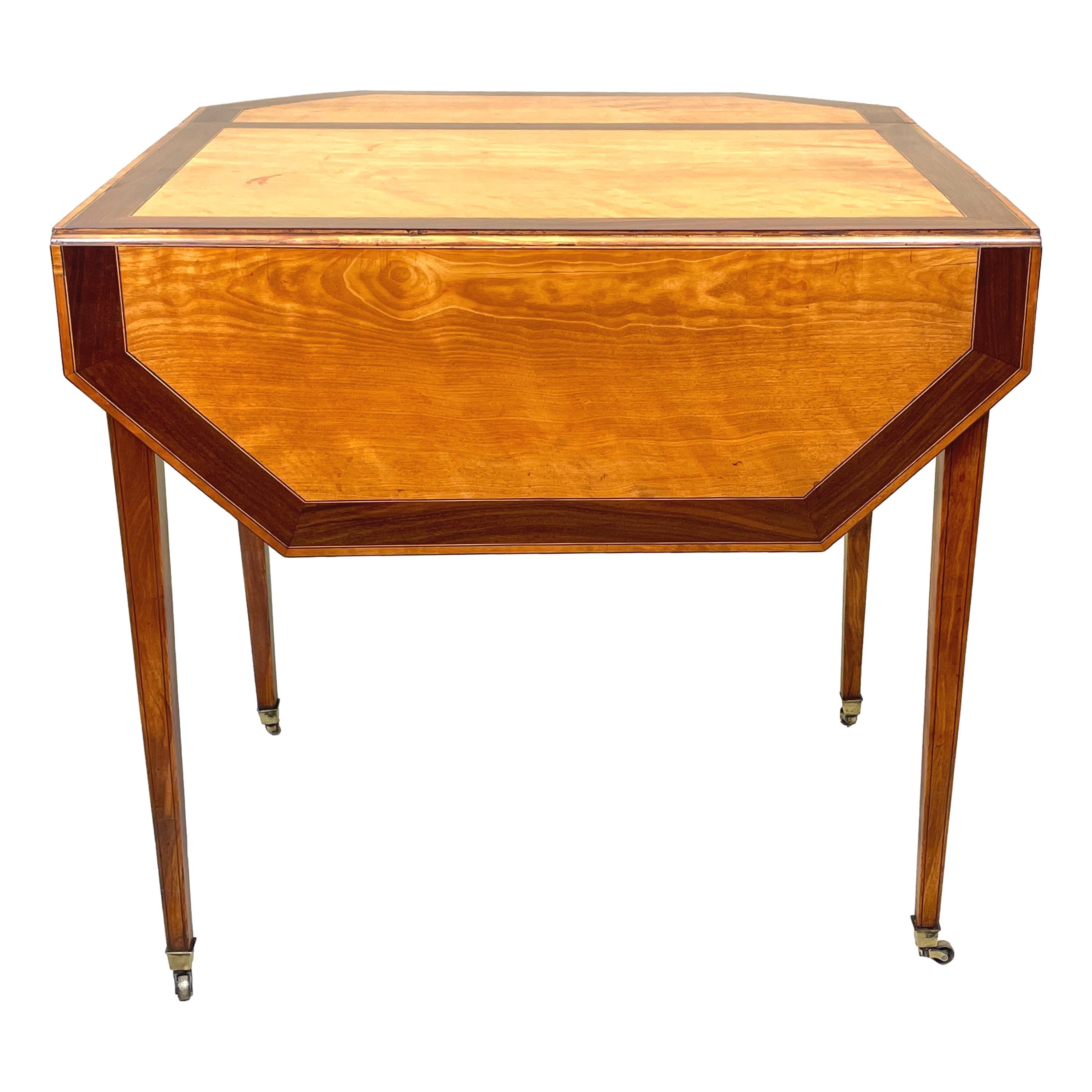 English Georgian Satinwood Pembroke Table For Sale