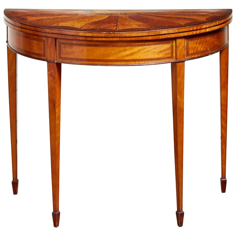 Satinwood Card Table For Sale at 1stDibs