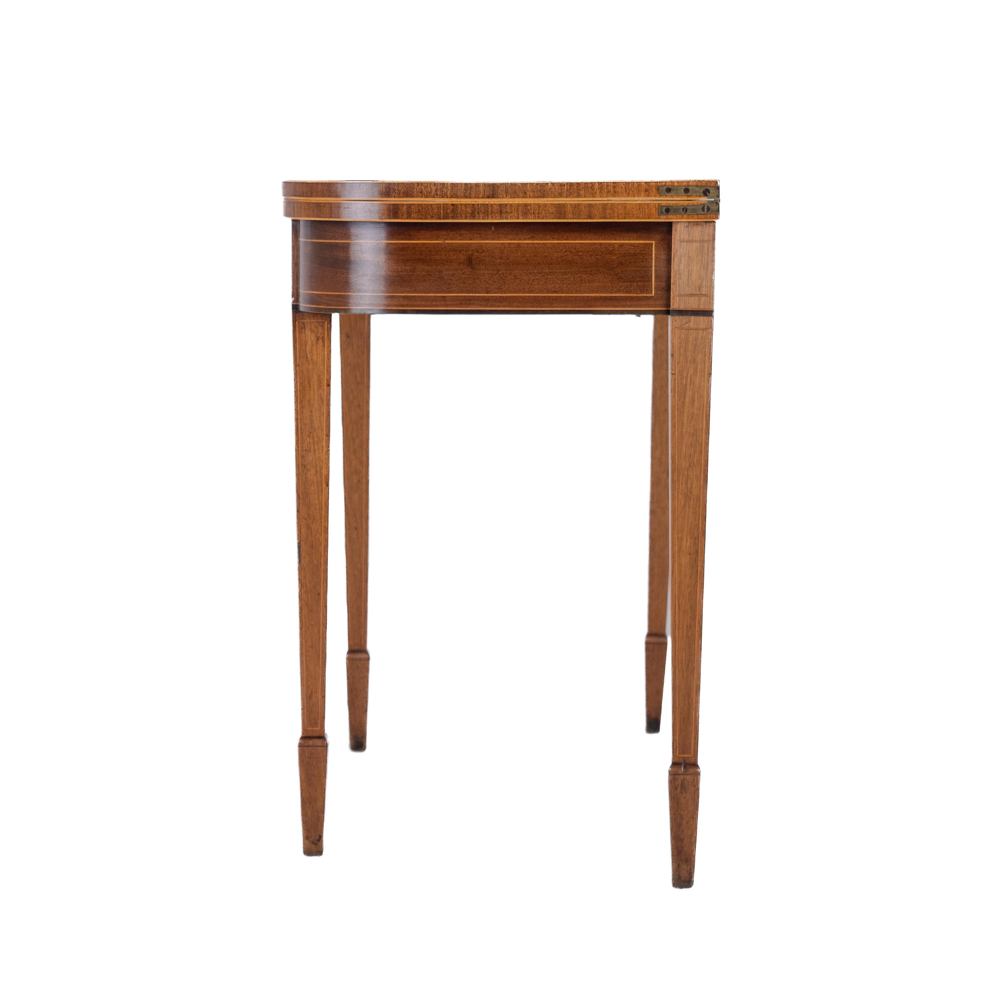 Georgian Satinwood, Rosewood, Ebony, Boxwood Inlaid Mahogany Console Tea Table 4