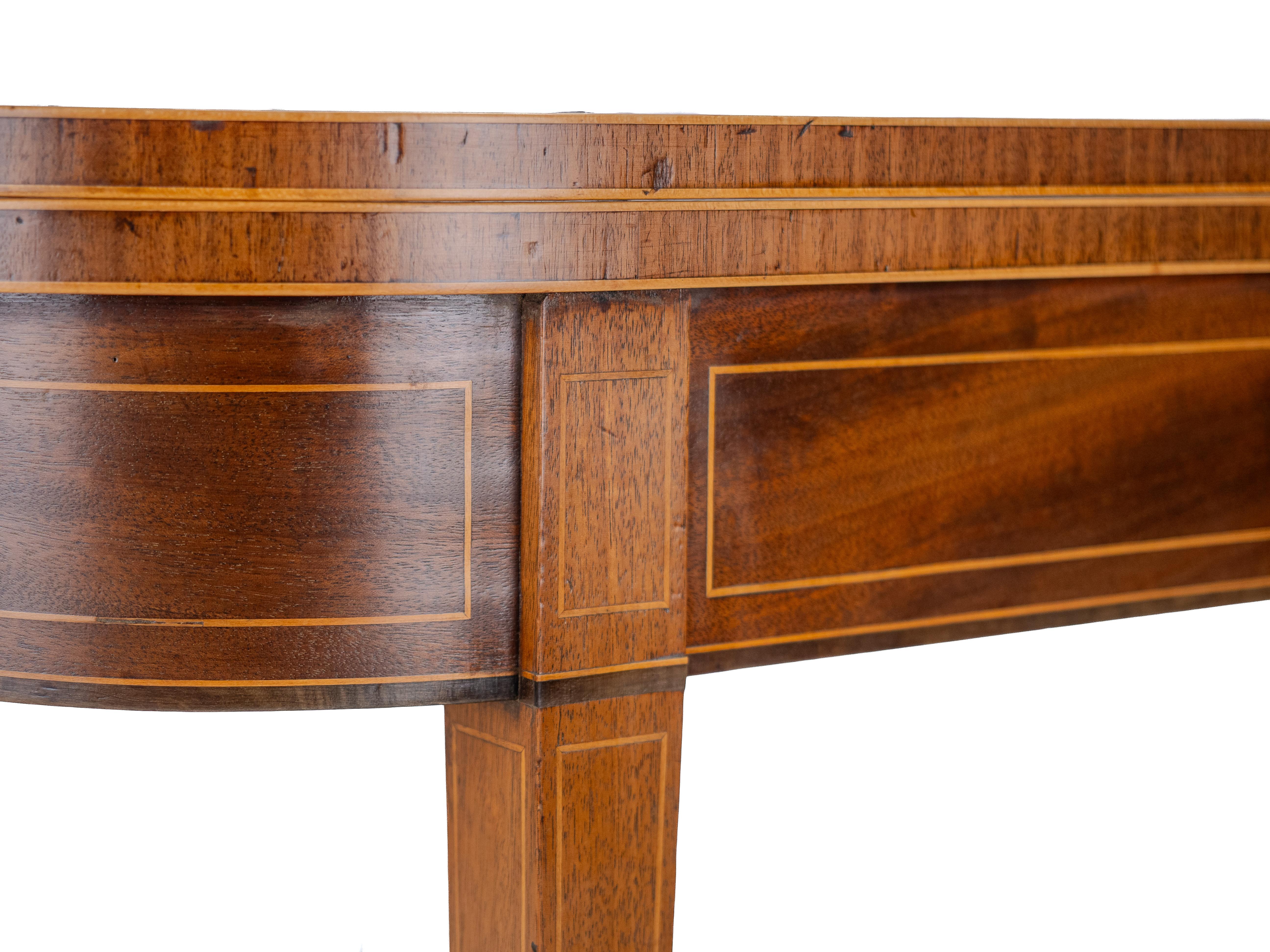 Georgian Satinwood, Rosewood, Ebony, Boxwood Inlaid Mahogany Console Tea Table 6