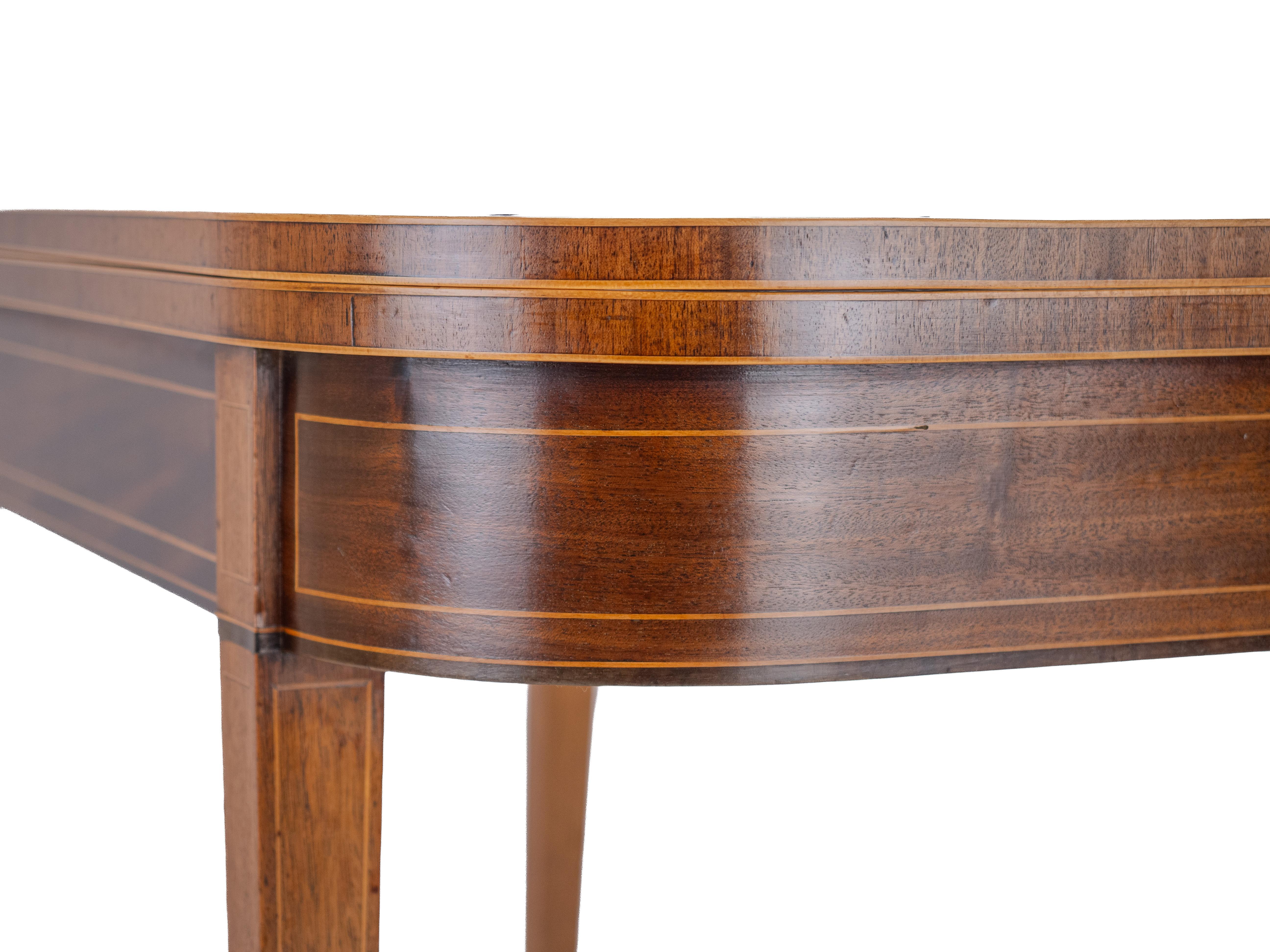 Georgian Satinwood, Rosewood, Ebony, Boxwood Inlaid Mahogany Console Tea Table 7