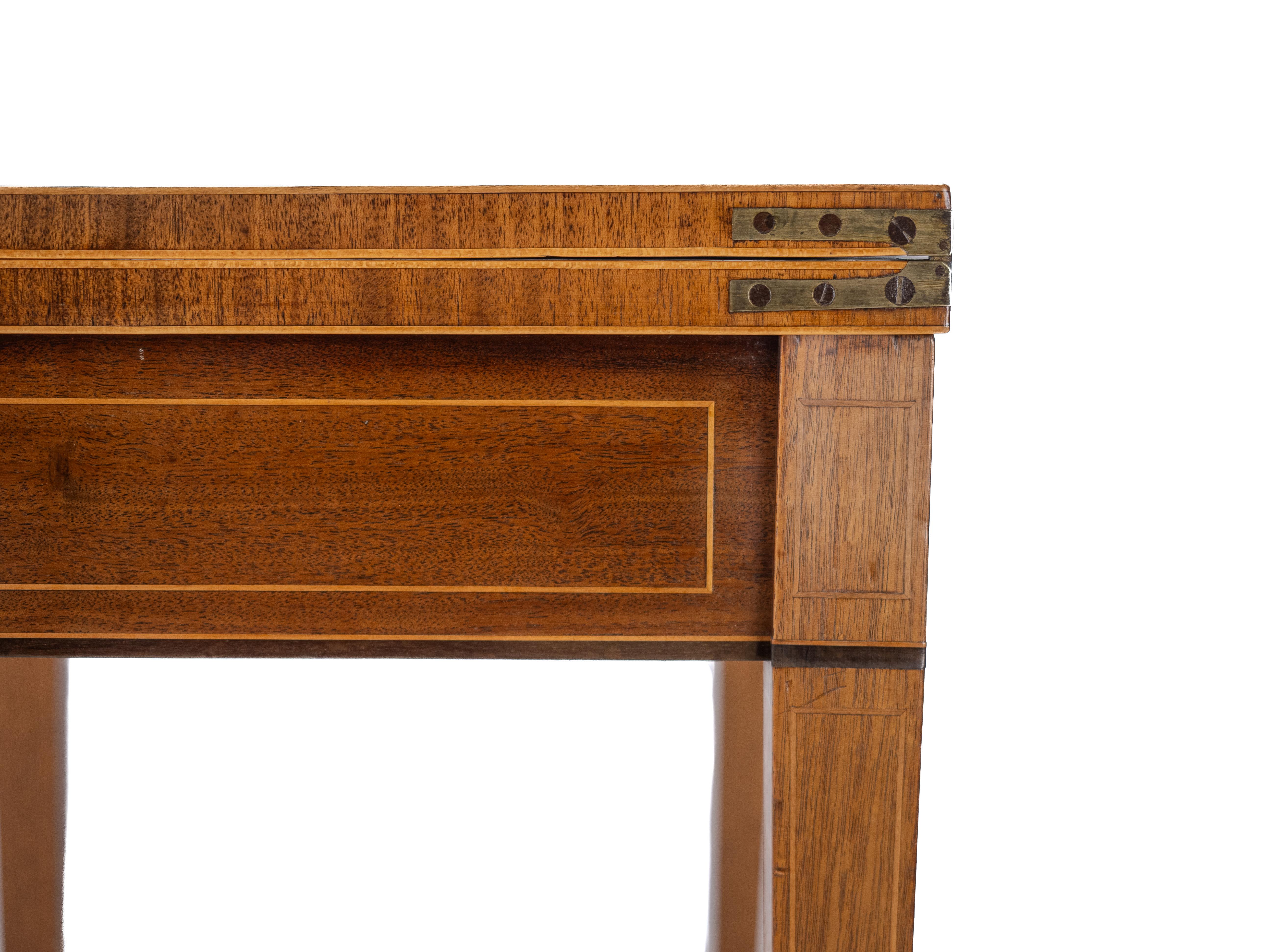 Georgian Satinwood, Rosewood, Ebony, Boxwood Inlaid Mahogany Console Tea Table 8