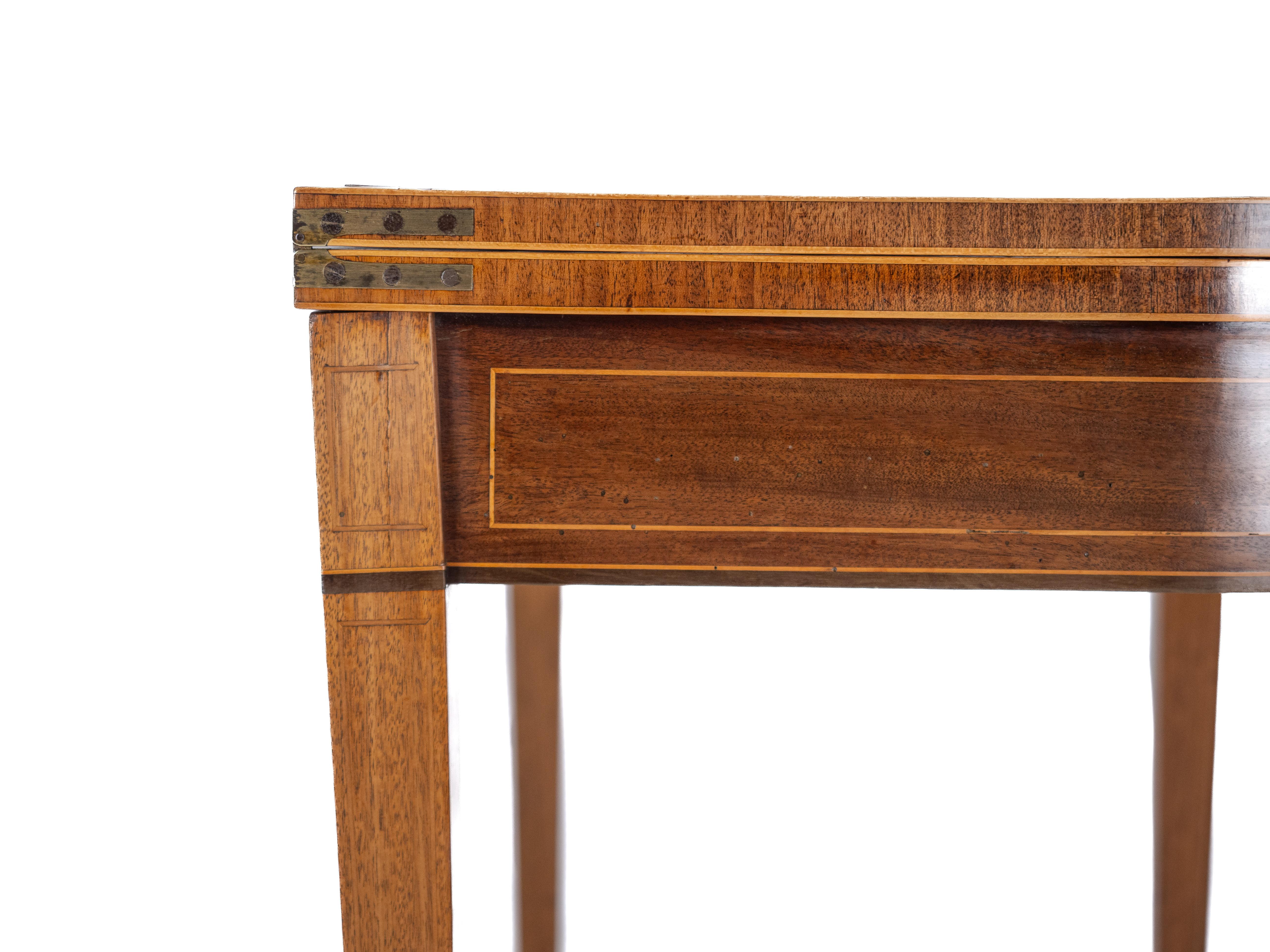 Georgian Satinwood, Rosewood, Ebony, Boxwood Inlaid Mahogany Console Tea Table 9