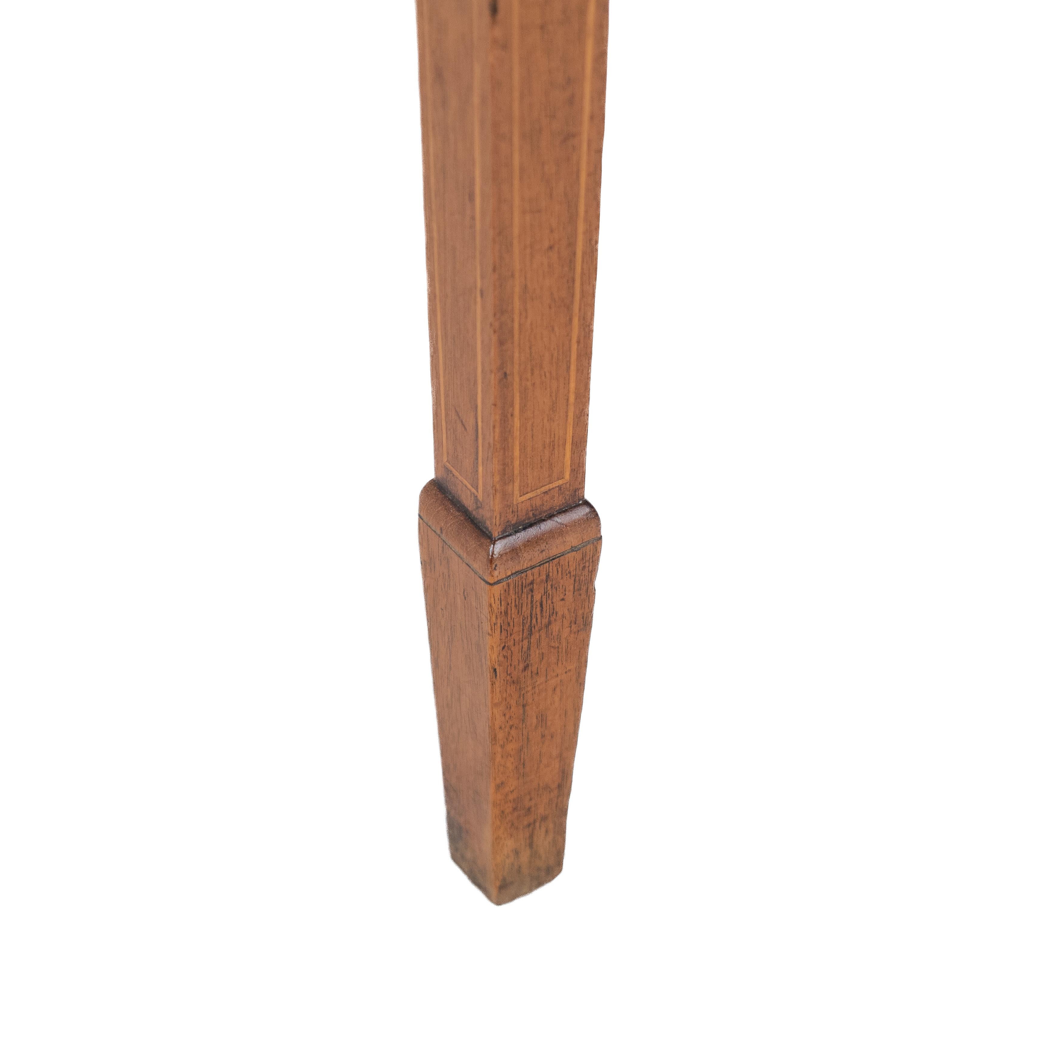 Georgian Satinwood, Rosewood, Ebony, Boxwood Inlaid Mahogany Console Tea Table 13