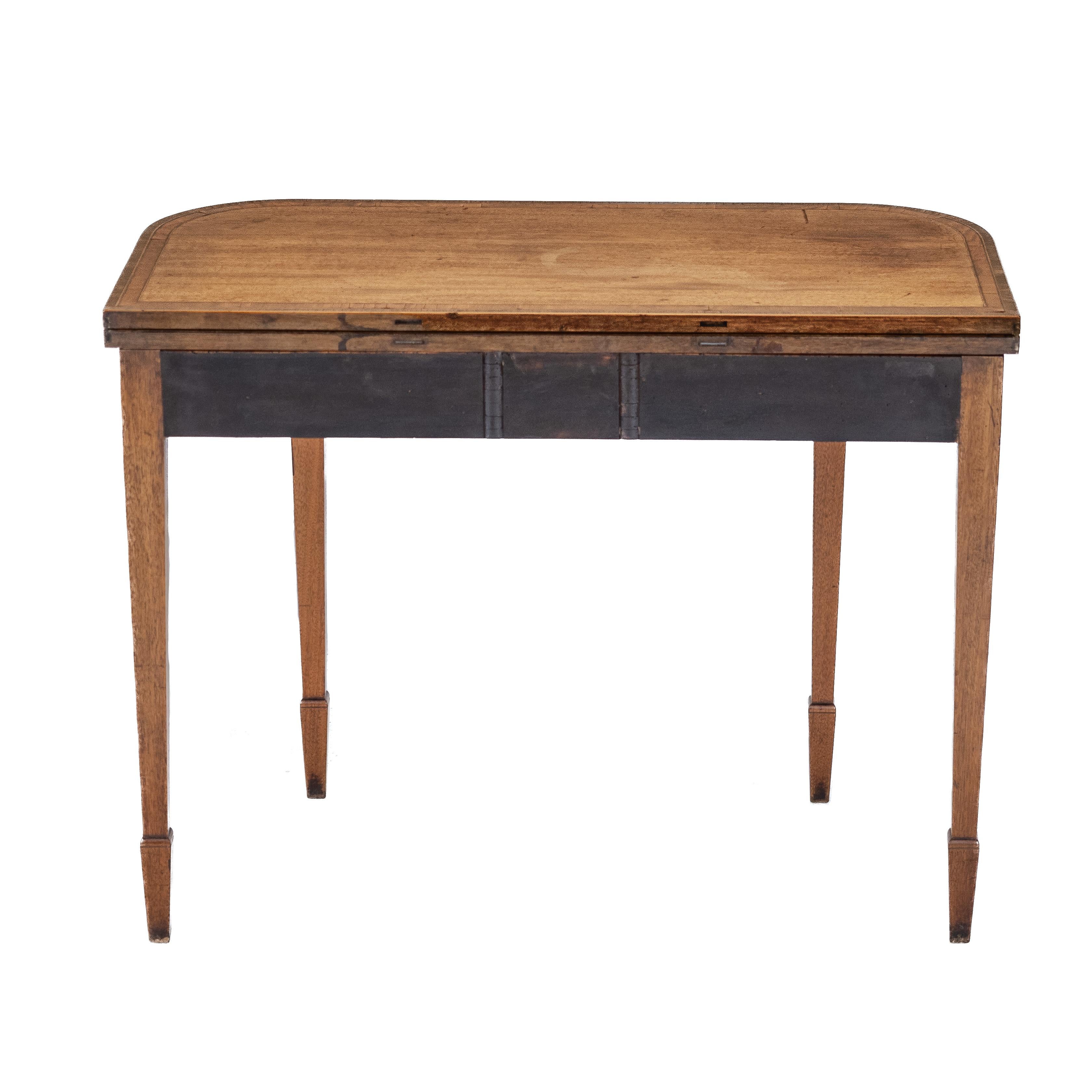 Georgian Satinwood, Rosewood, Ebony, Boxwood Inlaid Mahogany Console Tea Table 14
