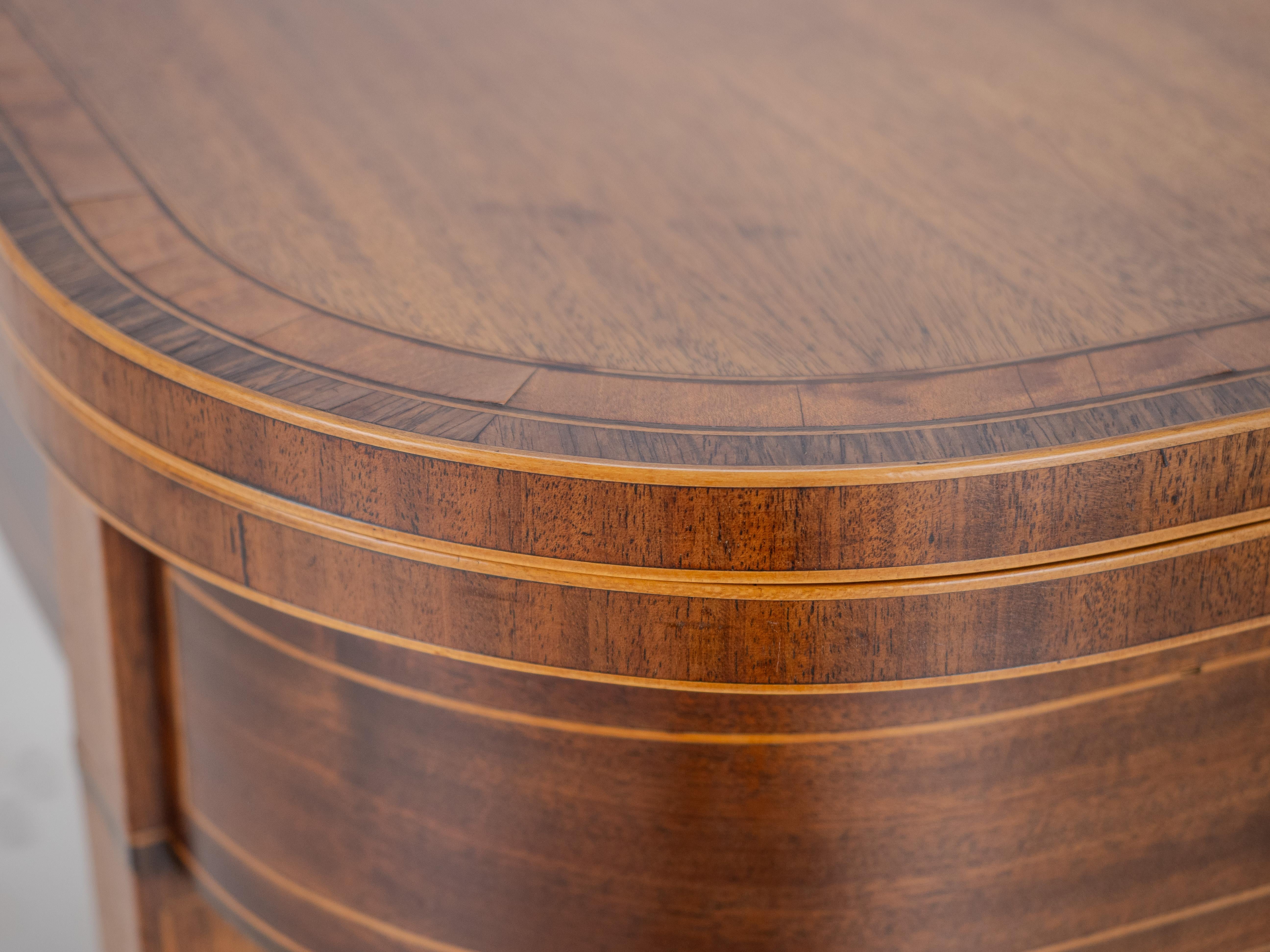 Georgian Satinwood, Rosewood, Ebony, Boxwood Inlaid Mahogany Console Tea Table 1