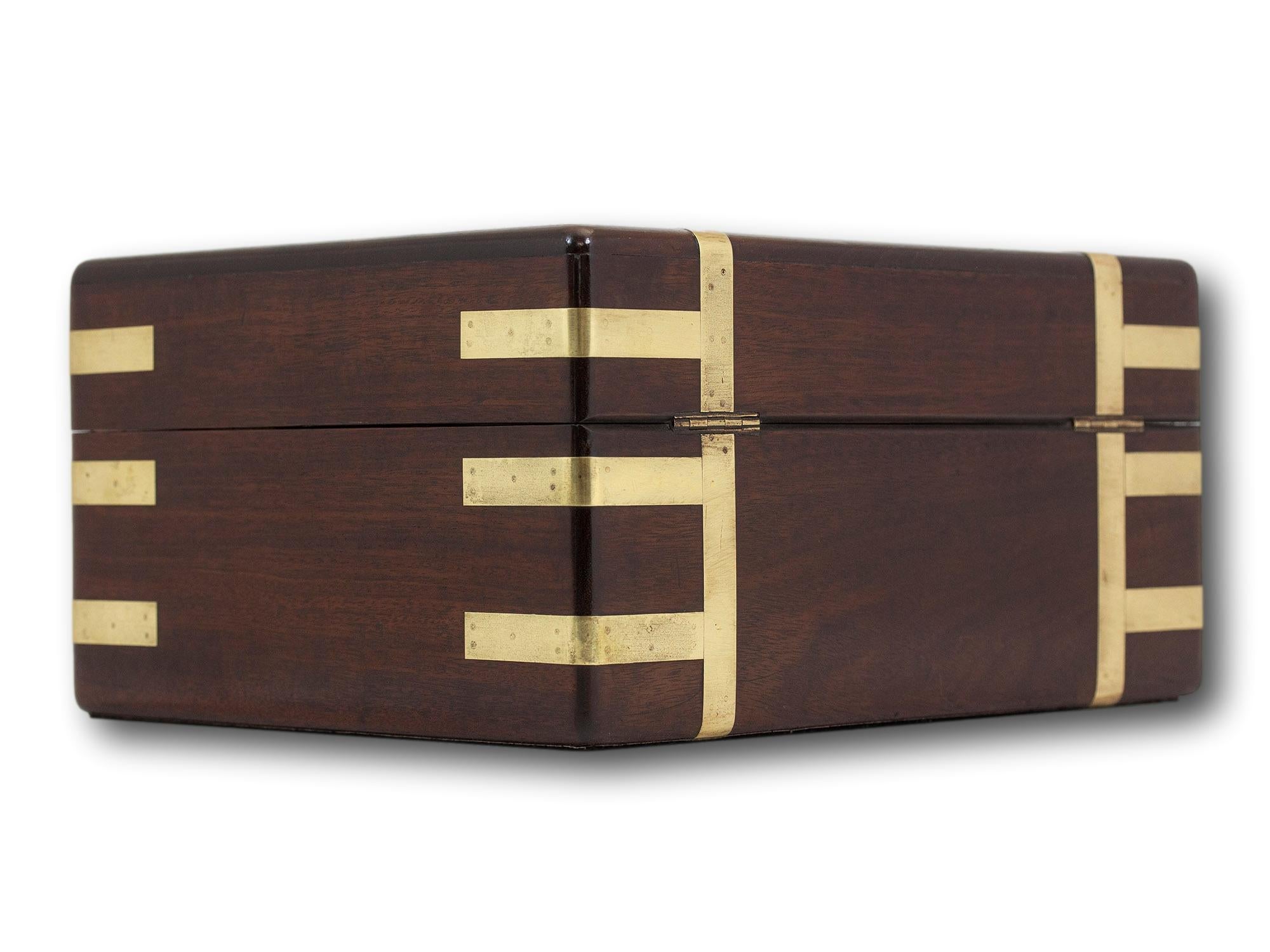 Brass Georgian Scottish Mahogany Jewellery Box