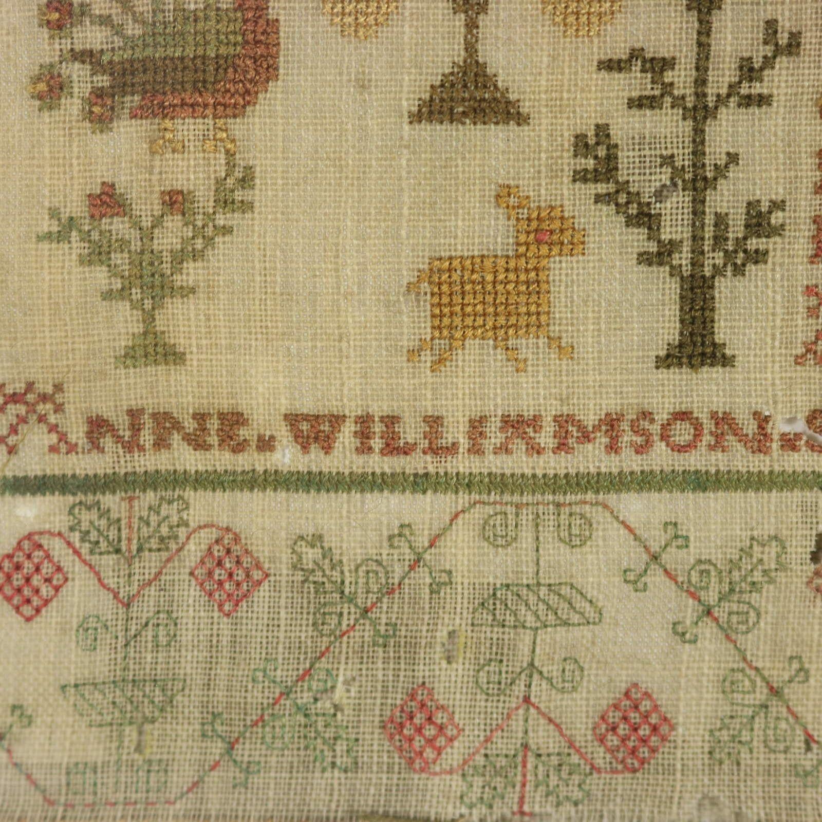 Georgian Scottish Sampler, 1793, by Anne Williamson For Sale 7