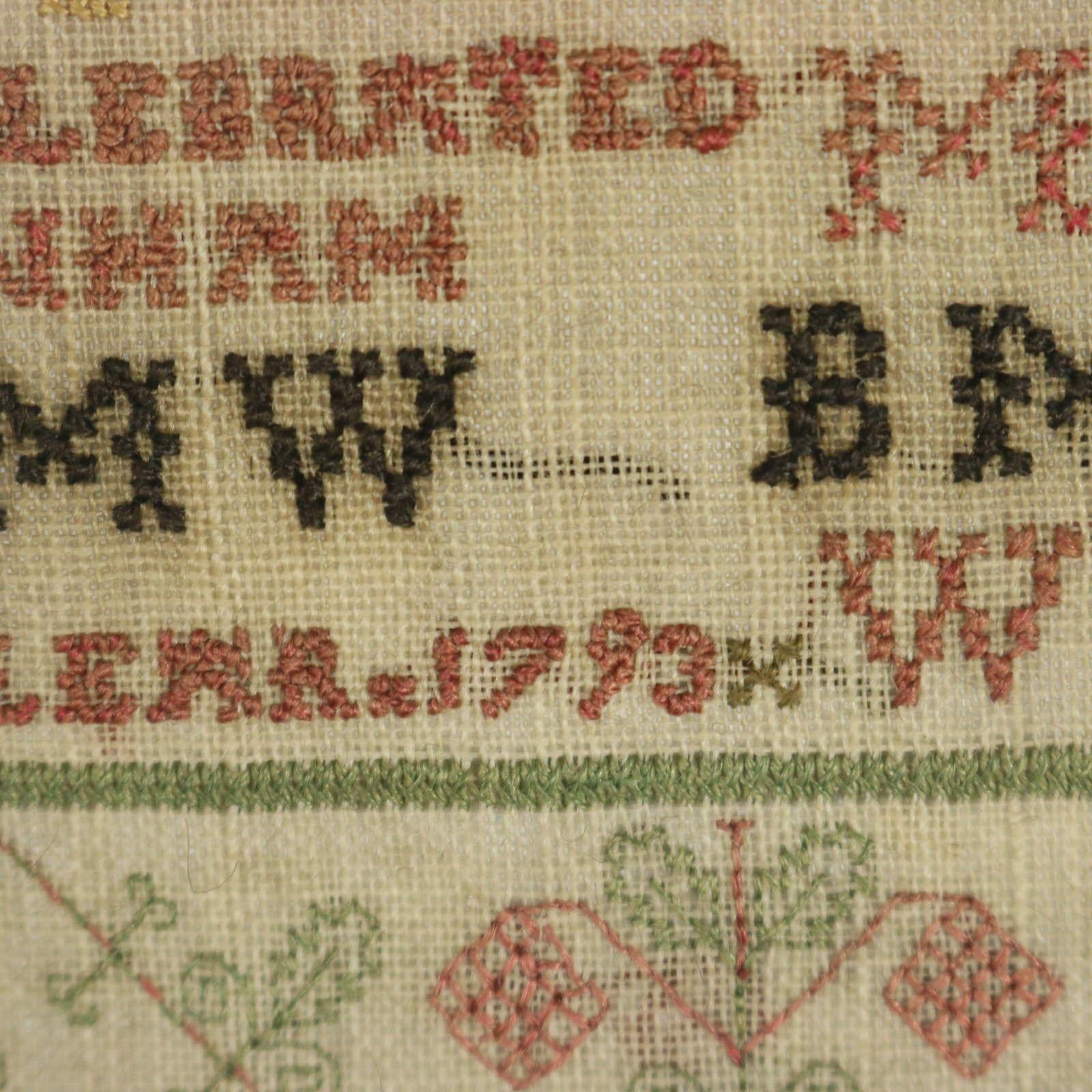 Georgian Scottish Sampler, 1793, by Anne Williamson For Sale 8