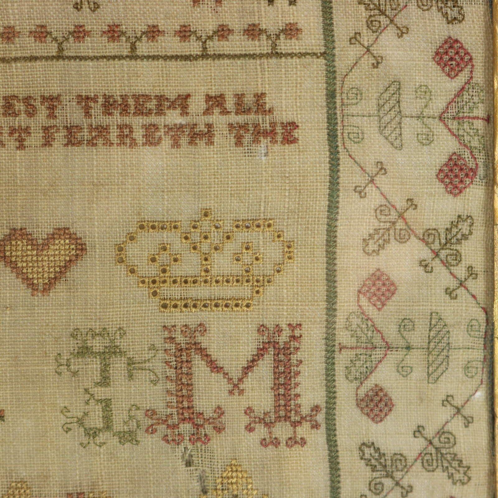 Late 18th Century Georgian Scottish Sampler, 1793, by Anne Williamson For Sale