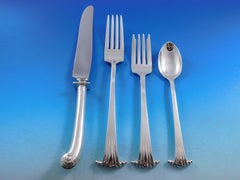 Juego de Cubiertos de Plata de Ley Georgian Scroll by Porter Blanchard Servicio 71 piezas