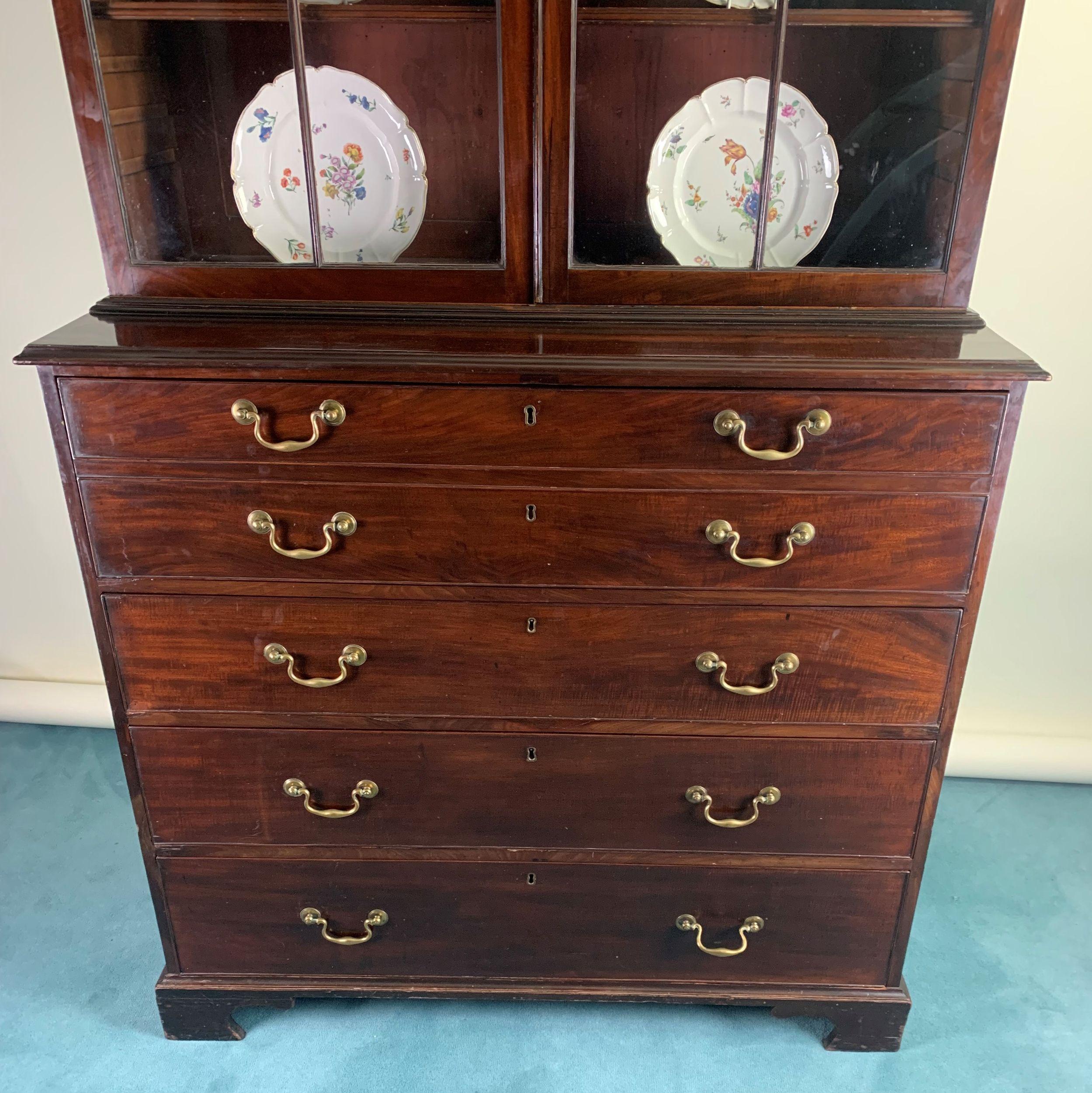 Georgian Secretaire Bookcase For Sale 3