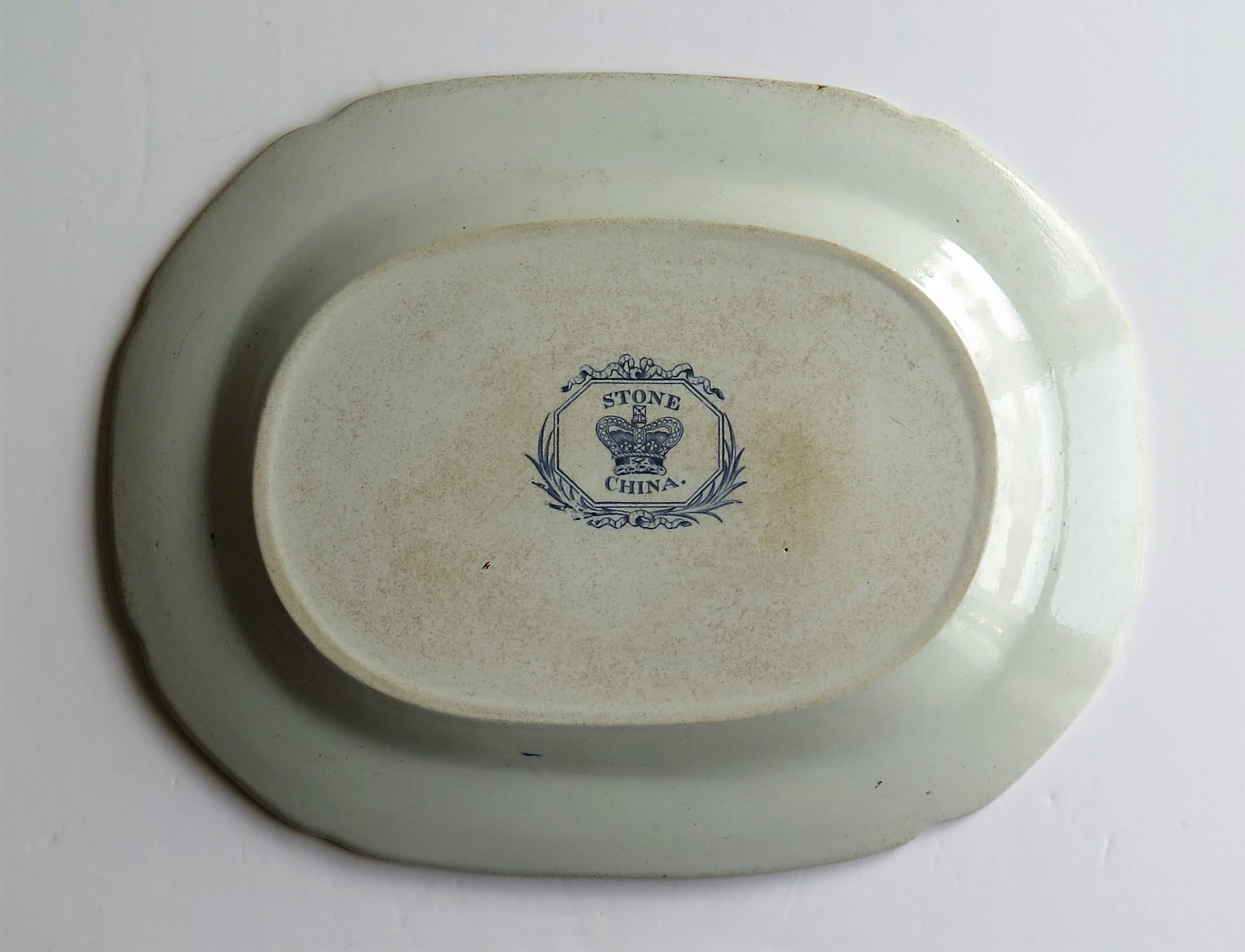 Georgian Ironstone Serving Platter by Hicks Meigh & Johnson Flying Bird Pattern 4