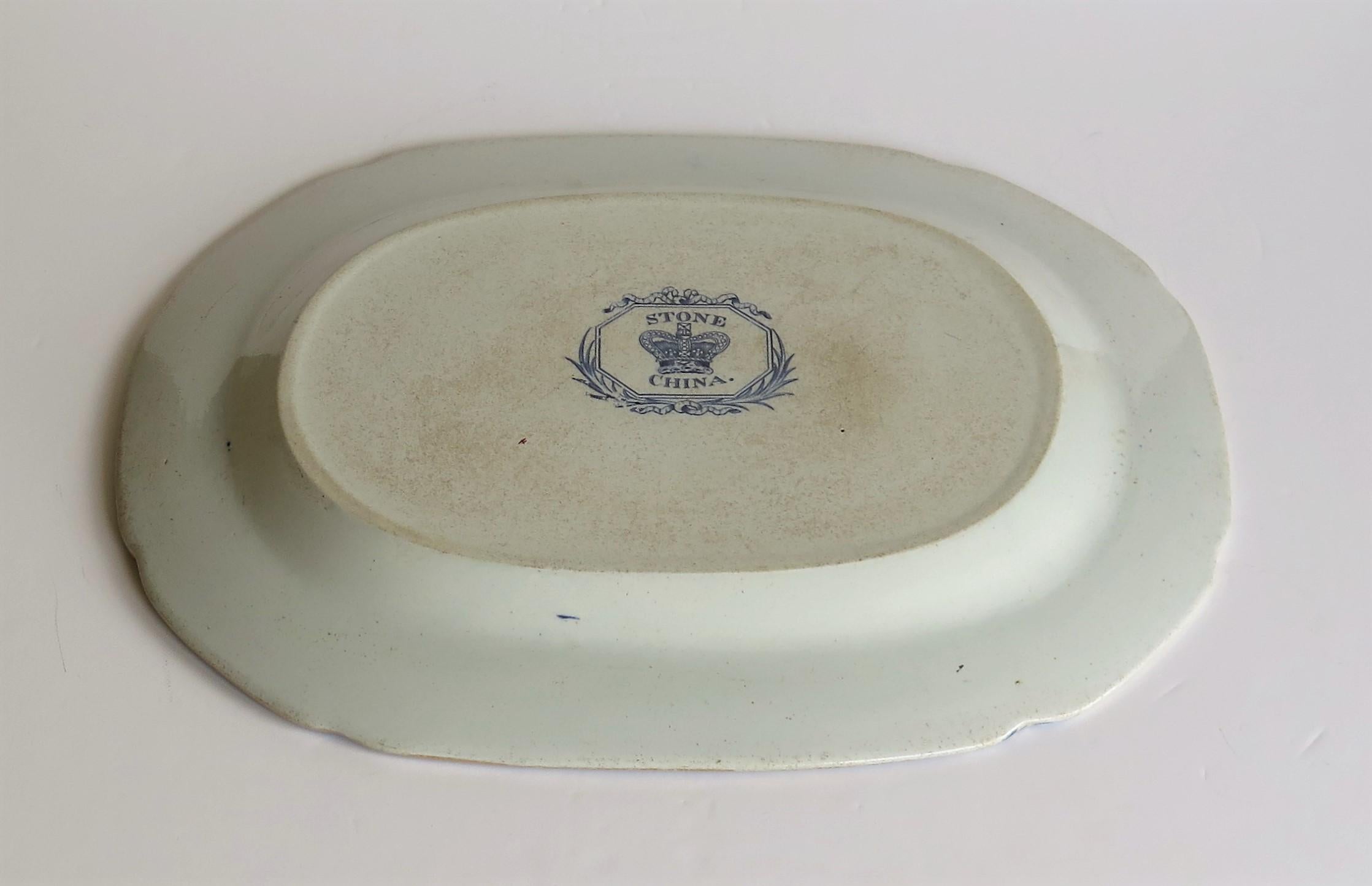 Georgian Ironstone Serving Platter by Hicks Meigh & Johnson Flying Bird Pattern 7