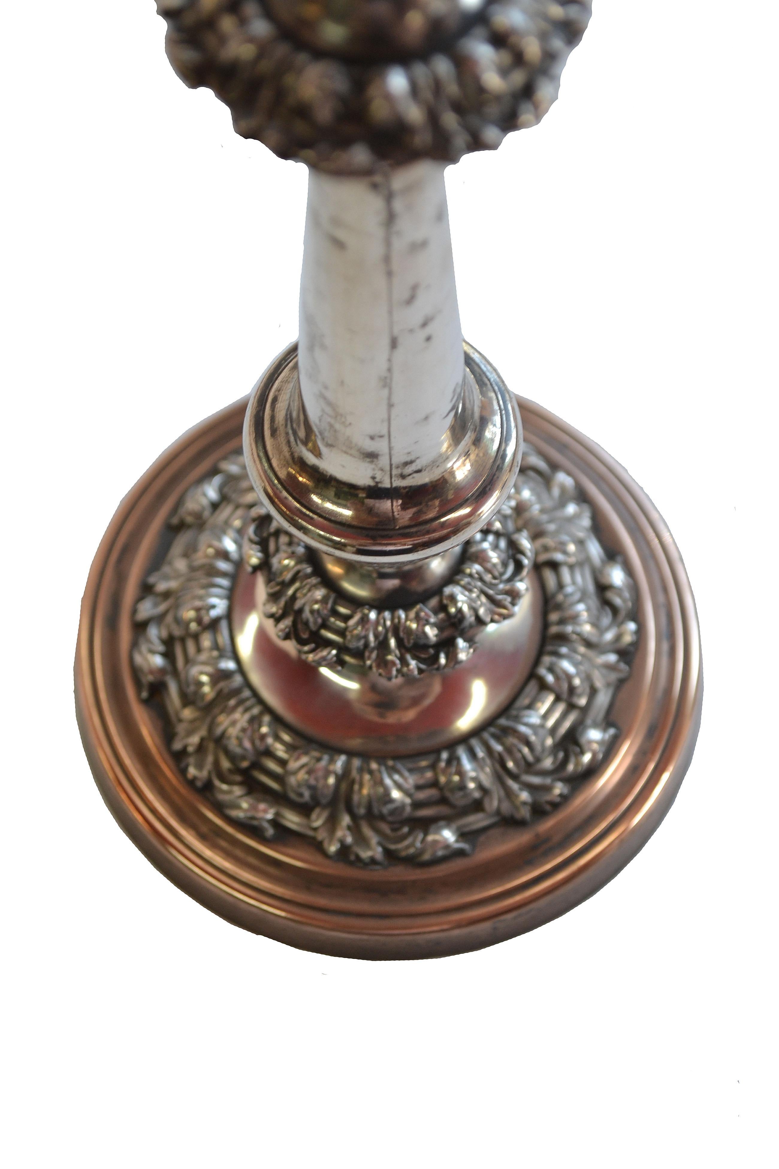 George IV 19th Century Georgian, Sheffield Silver Plate Candlesticks, Pair For Sale