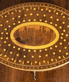 Georgian Sheraton Period Oval Box in Sycamore and Marquetry
