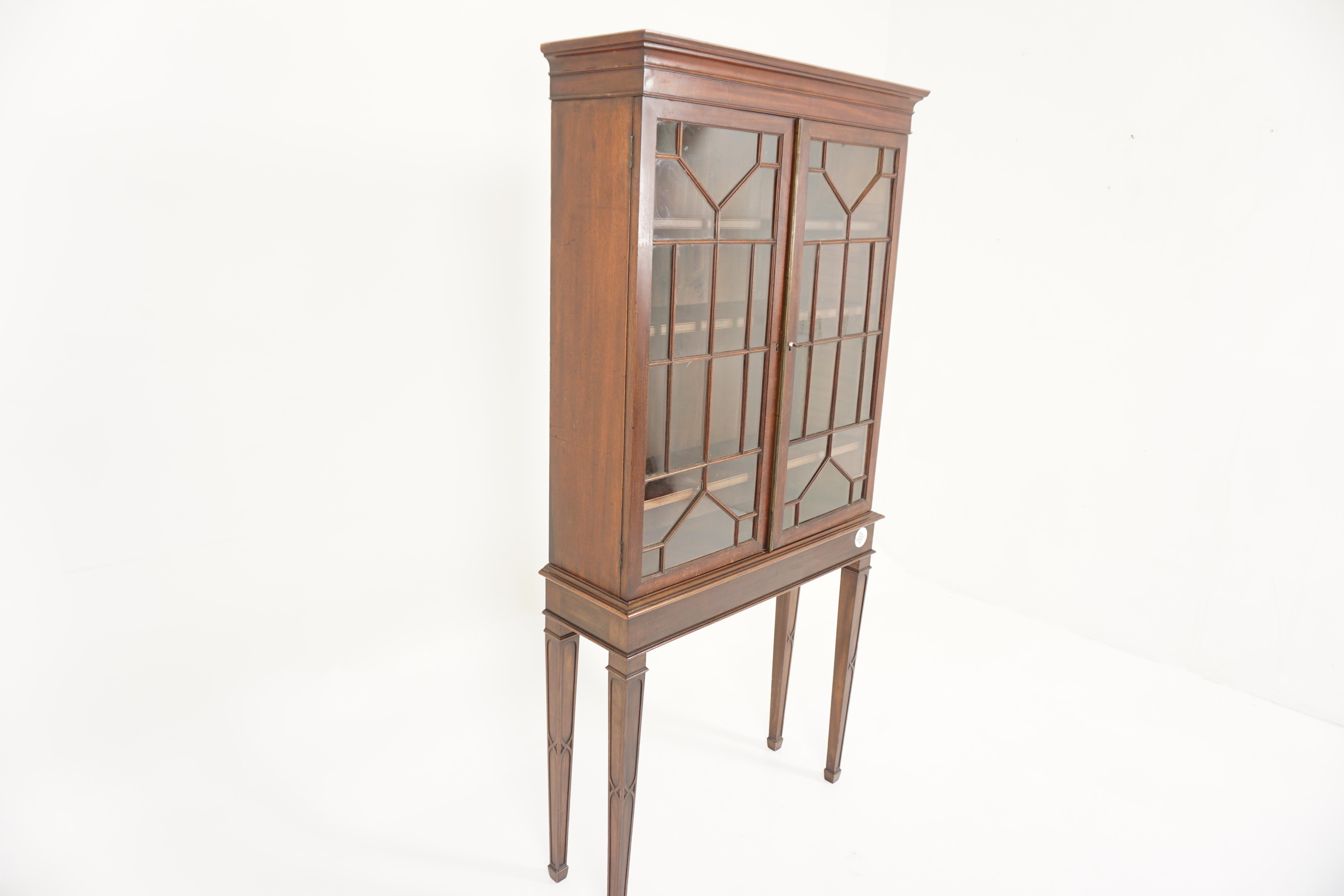 Scottish Georgian Sheraton Style Cabinet on Stand, Scotland 1910, H823 For Sale