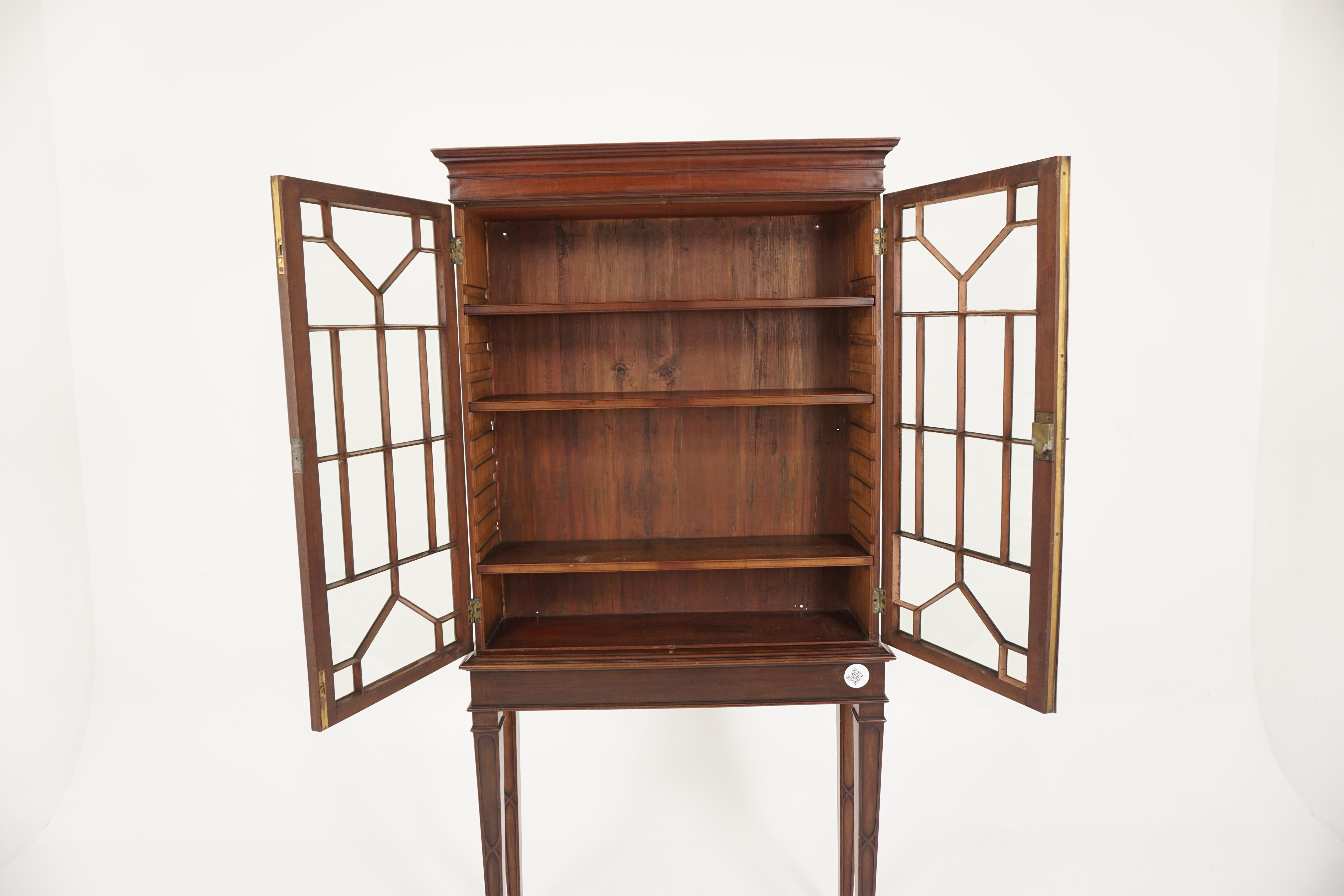 Georgian Sheraton Style Cabinet on Stand, Scotland 1910, H823 In Good Condition In Vancouver, BC