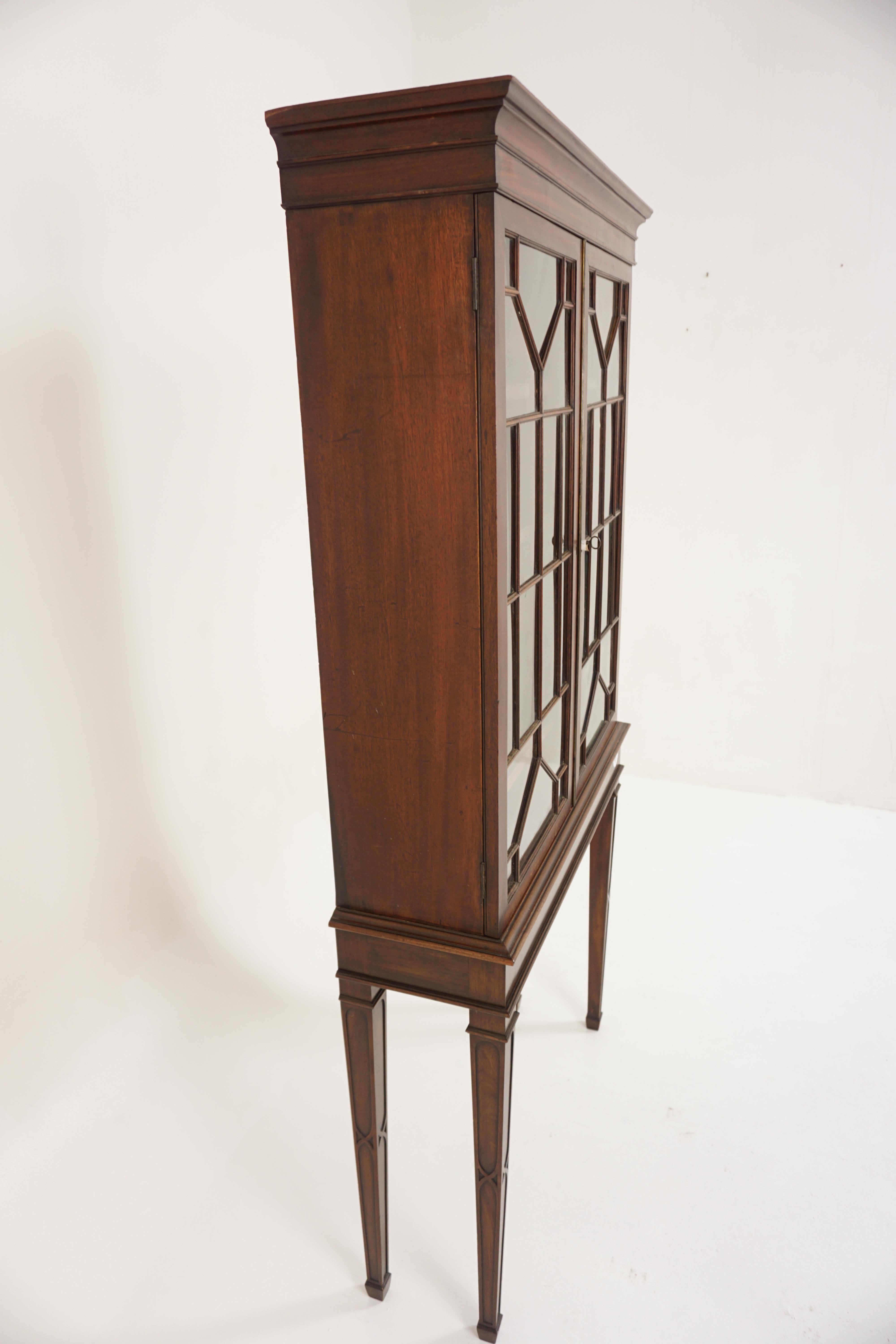 Georgian Sheraton Style Cabinet on Stand, Scotland 1910, H823 For Sale 3