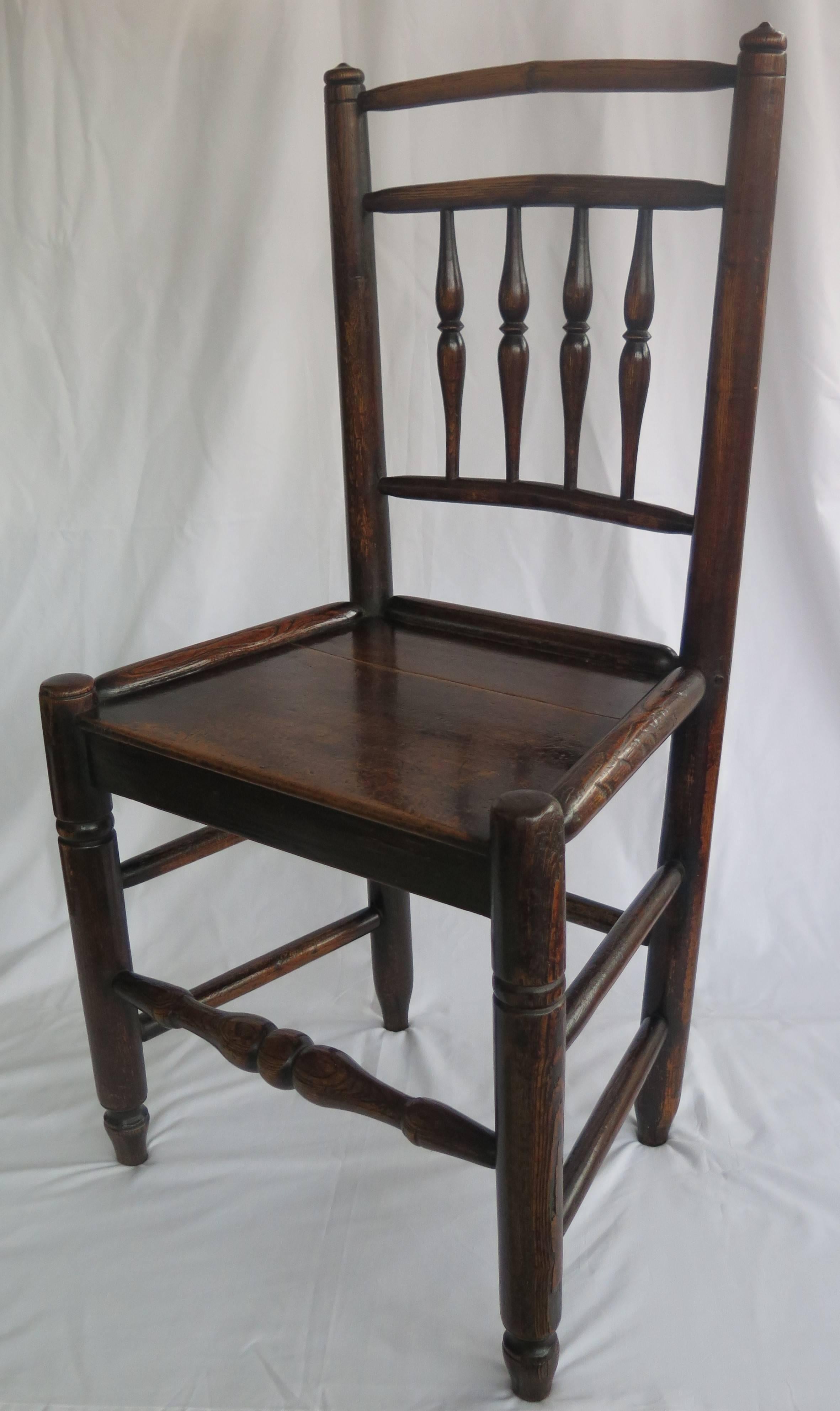 Georgian Side Chair Country Spindle Back Elm and Ash, English, circa 1800 In Good Condition In Lincoln, Lincolnshire