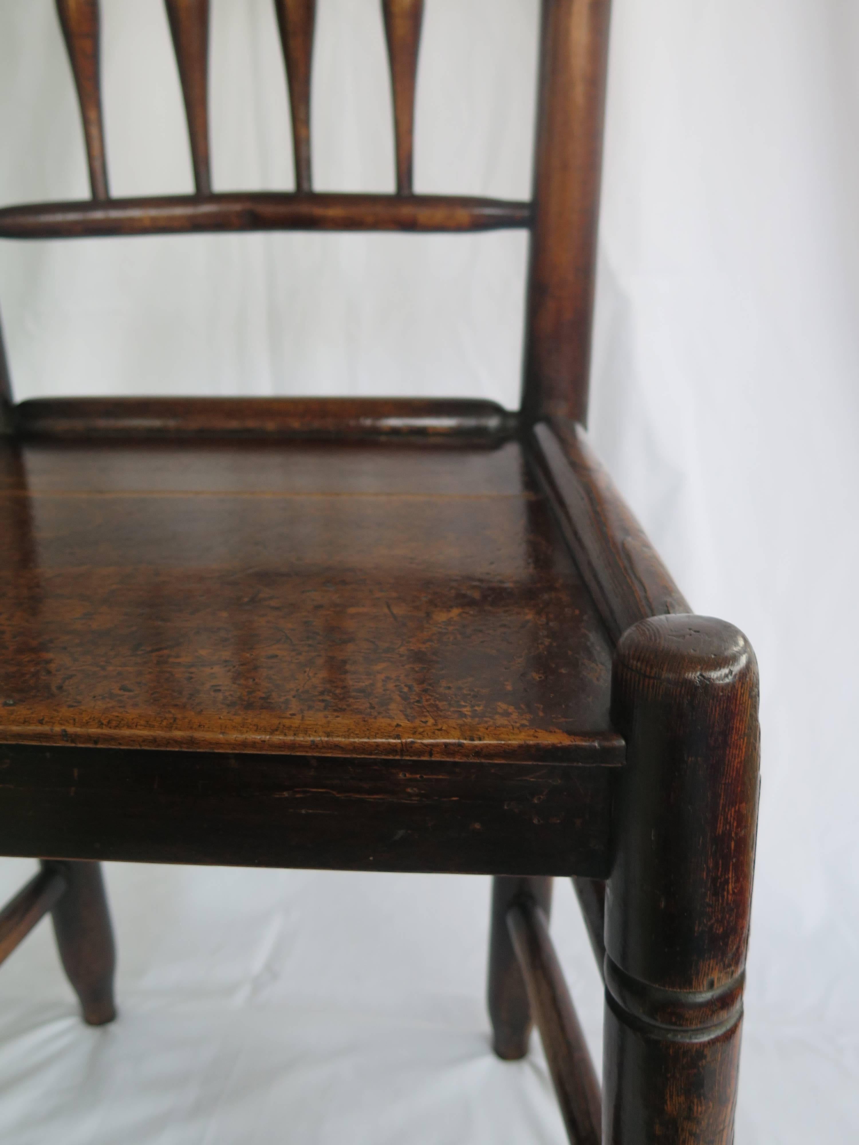 Georgian Side Chair Country Spindle Back Elm and Ash, English, circa 1800 3