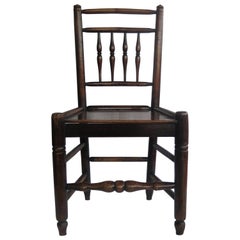 Georgian Side Chair Country Spindle Back Elm and Ash, English, circa 1800