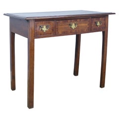 Georgian Side Table / Small Desk, Cherry Cross Banding