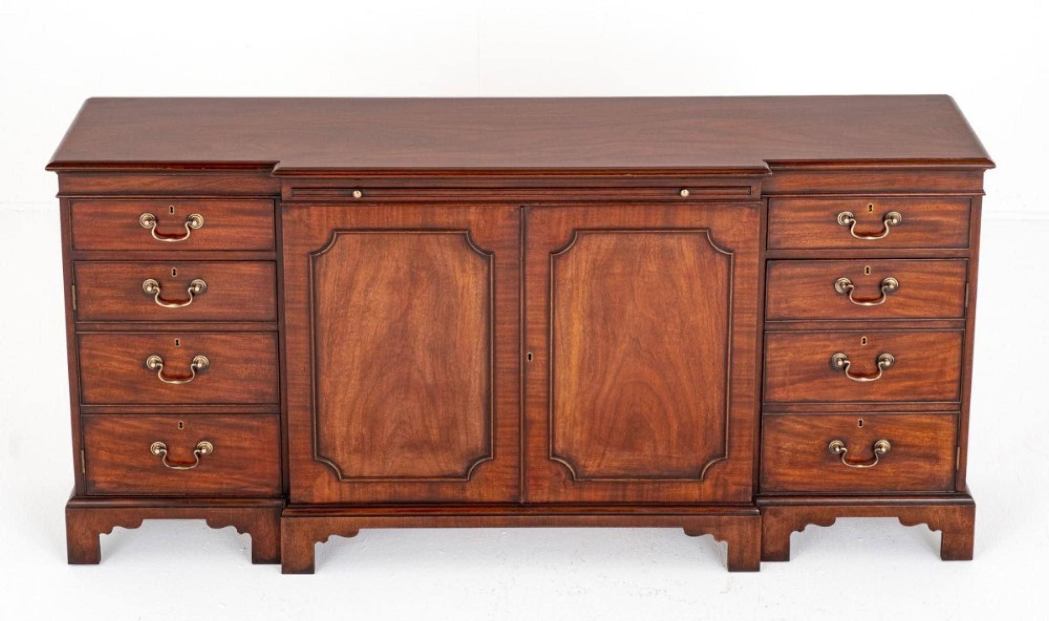Georgian Sideboard Breakfront Mahogany Buffet Server Revival 1