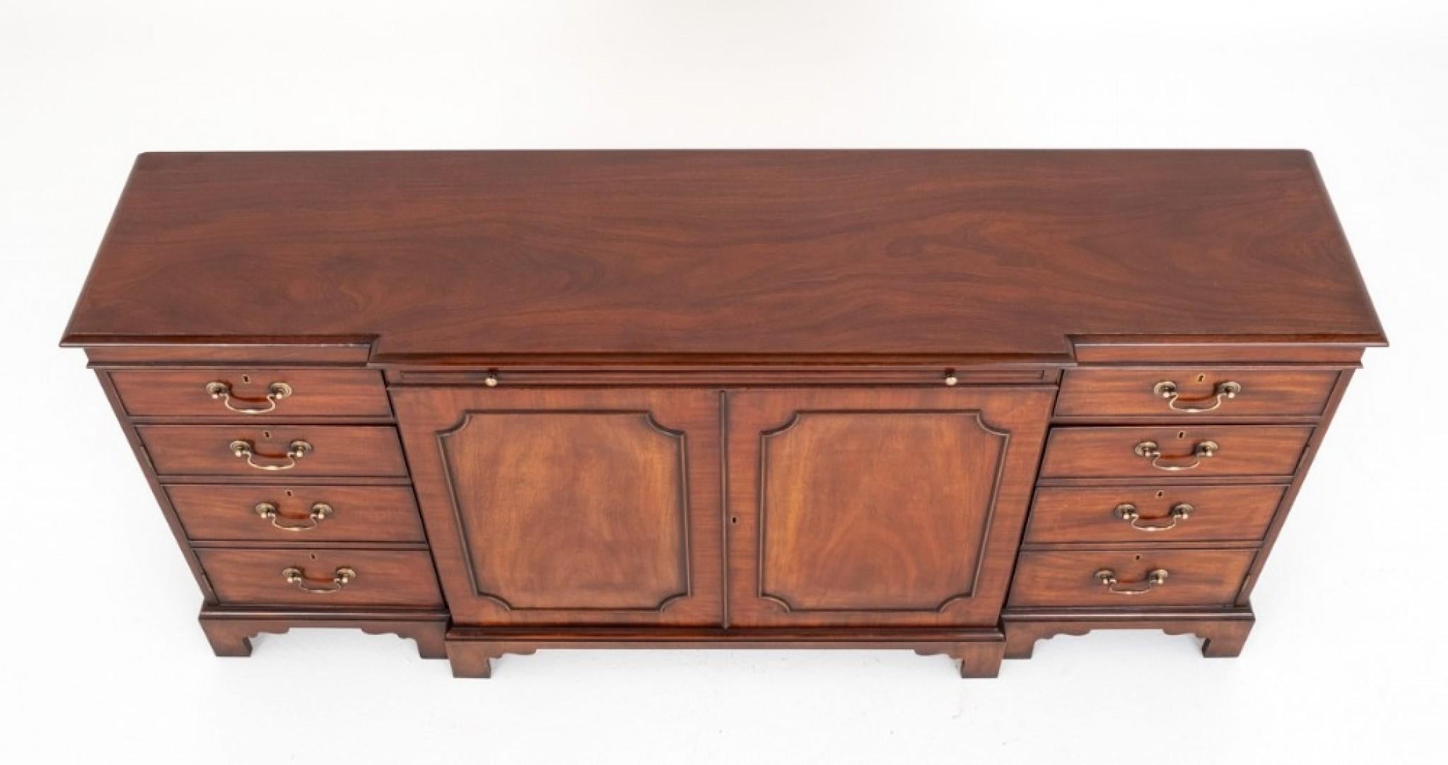 Georgian Sideboard Breakfront Mahogany Buffet Server Revival 3