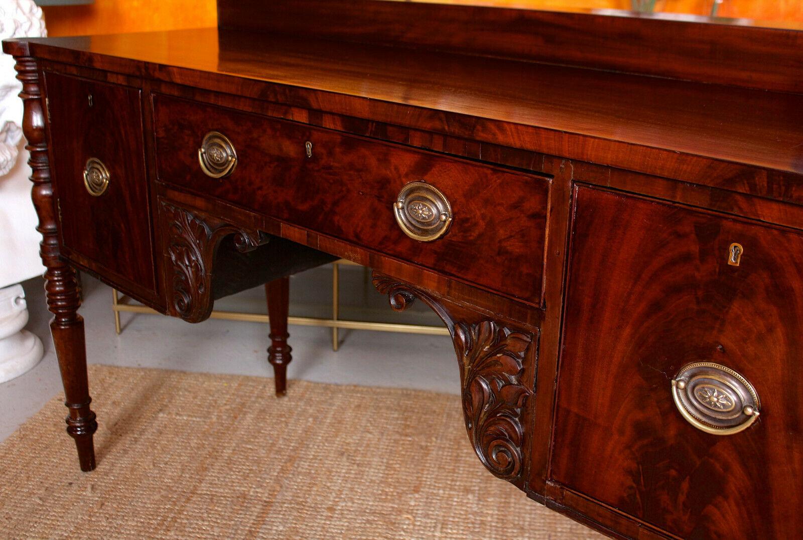 English Georgian Sideboard George IV Cuban Mahogany For Sale