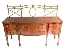 Georgian Sideboard Mahogany Server Brass Gallery 1880