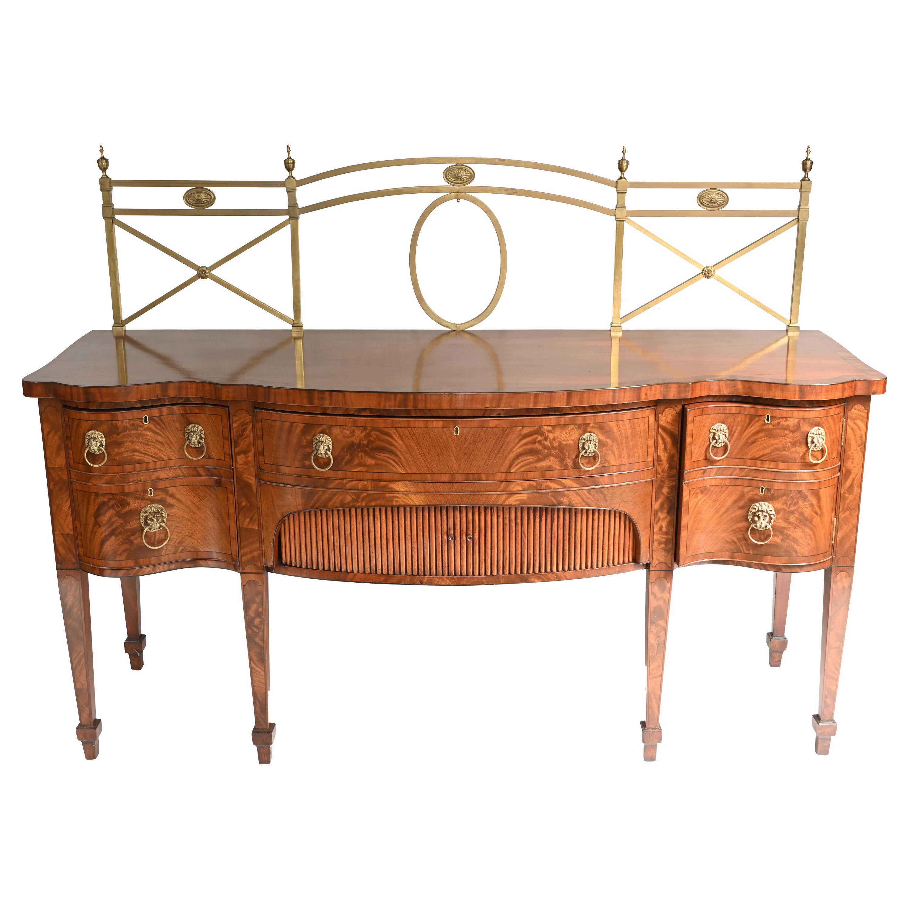 Georgian Sideboard Mahogany Server Brass Gallery 1880